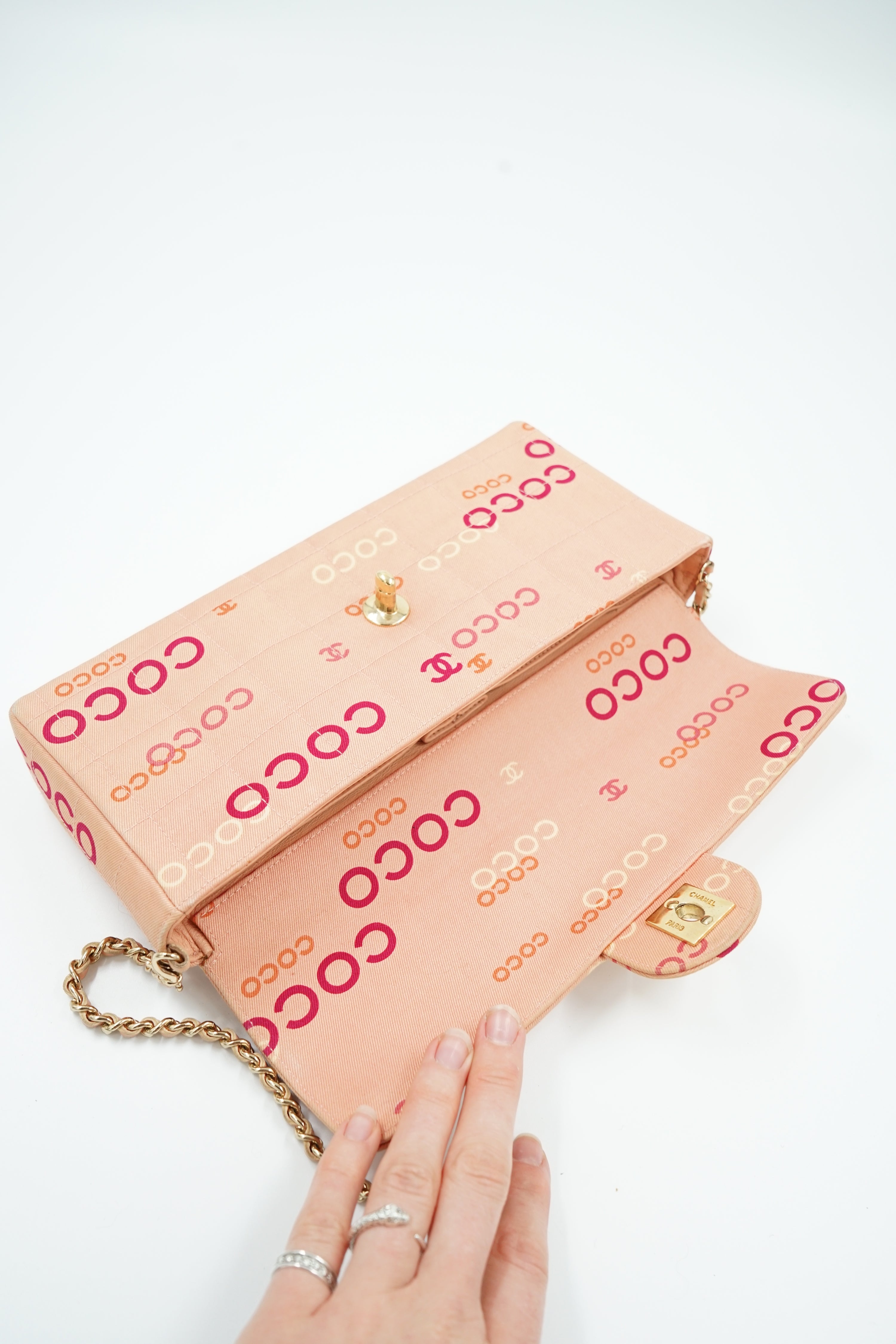 Chanel East West COCO Print Cotton Pink