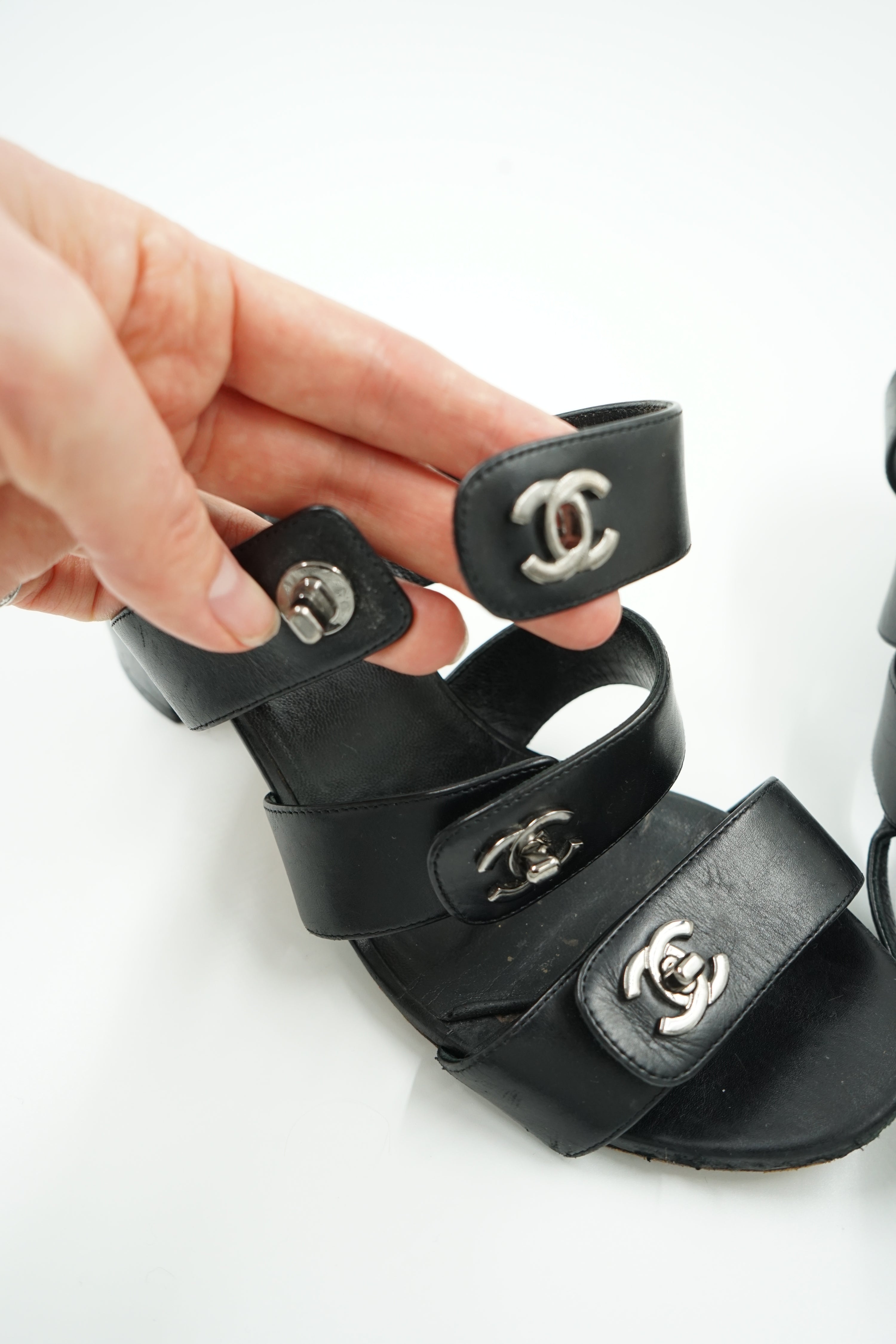 Chanel Turnlock Heeled Sandals