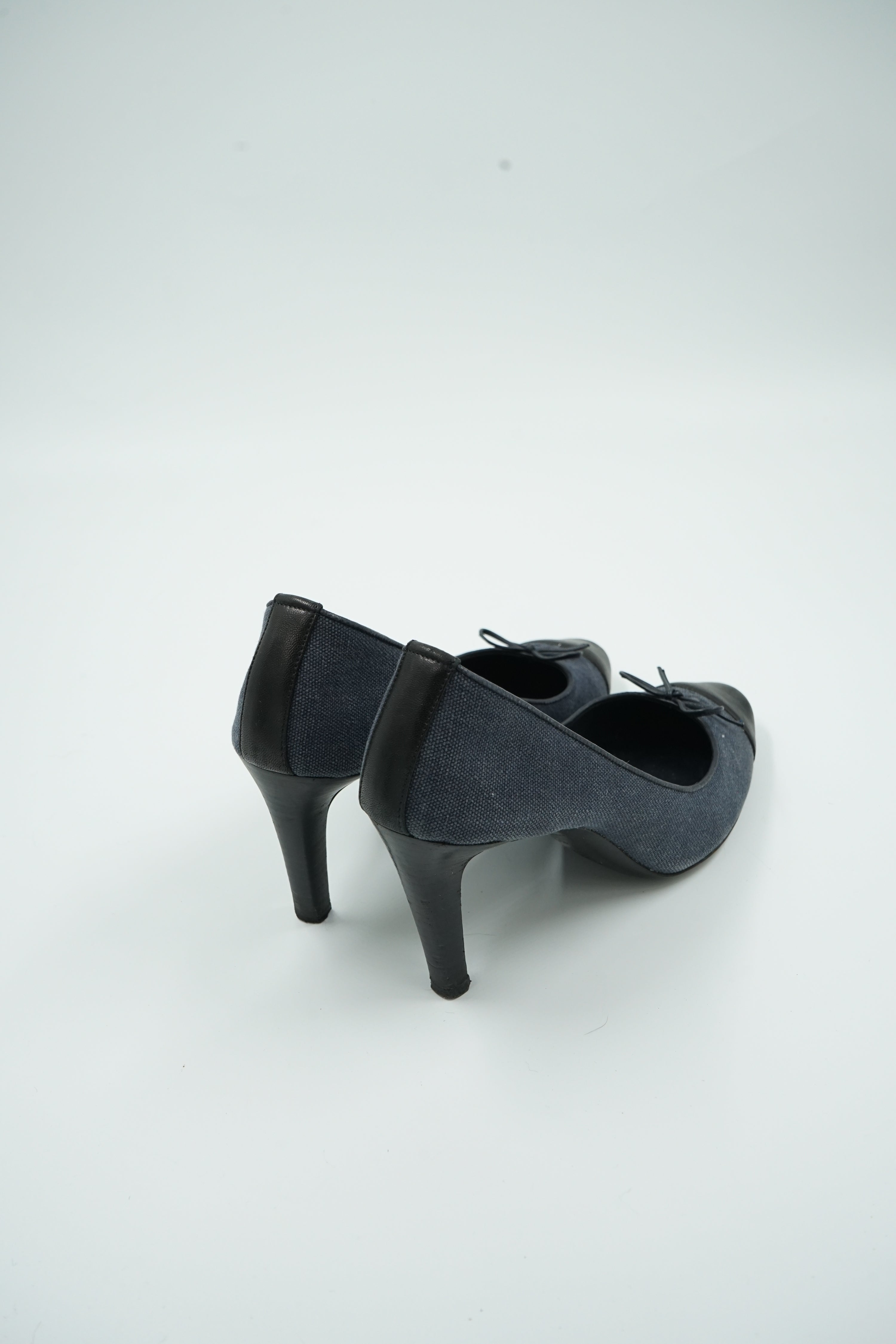 Chanel Denim Cap Toe Logo Pumps