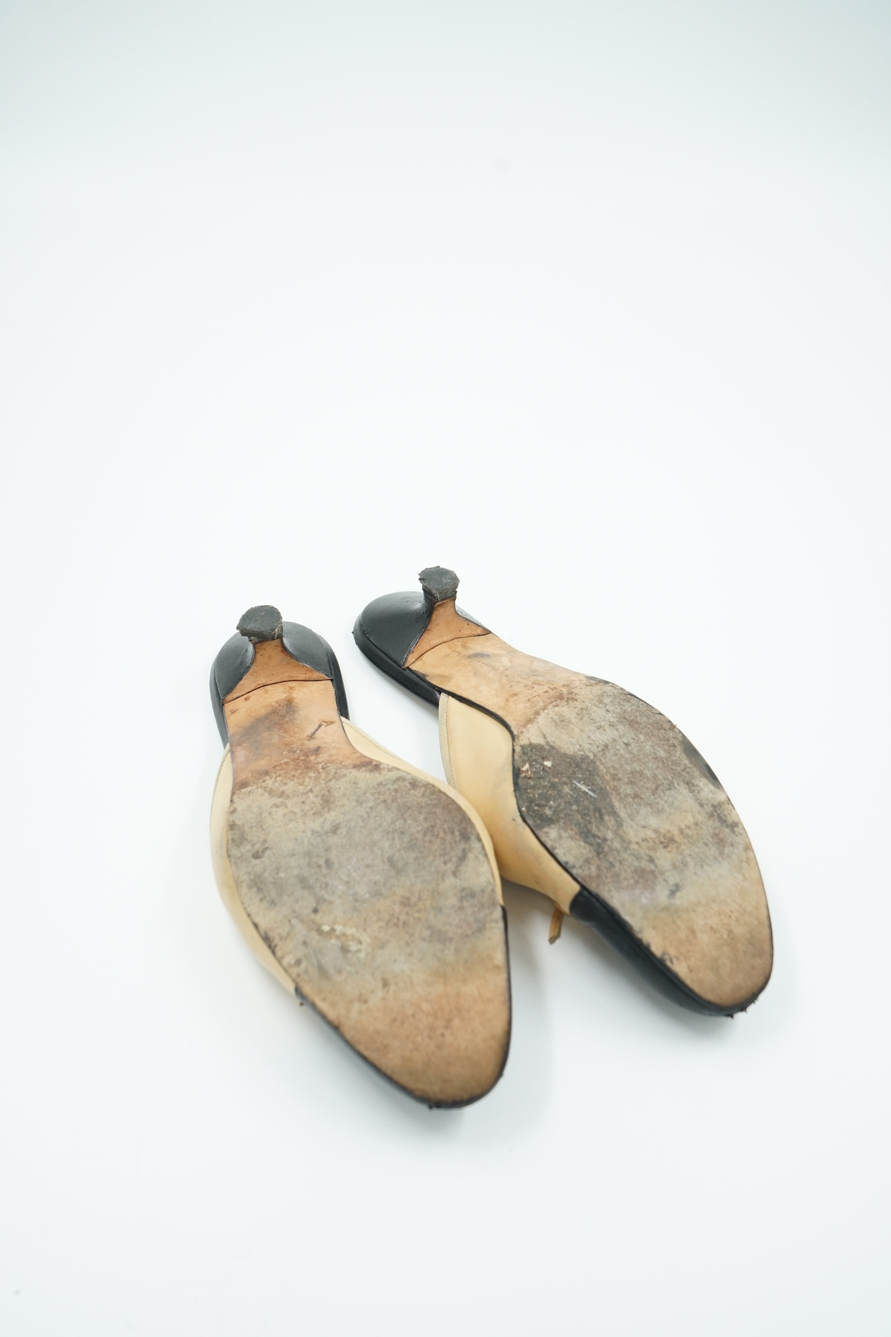 Chanel Two Tone Logo Cap Toe Mules