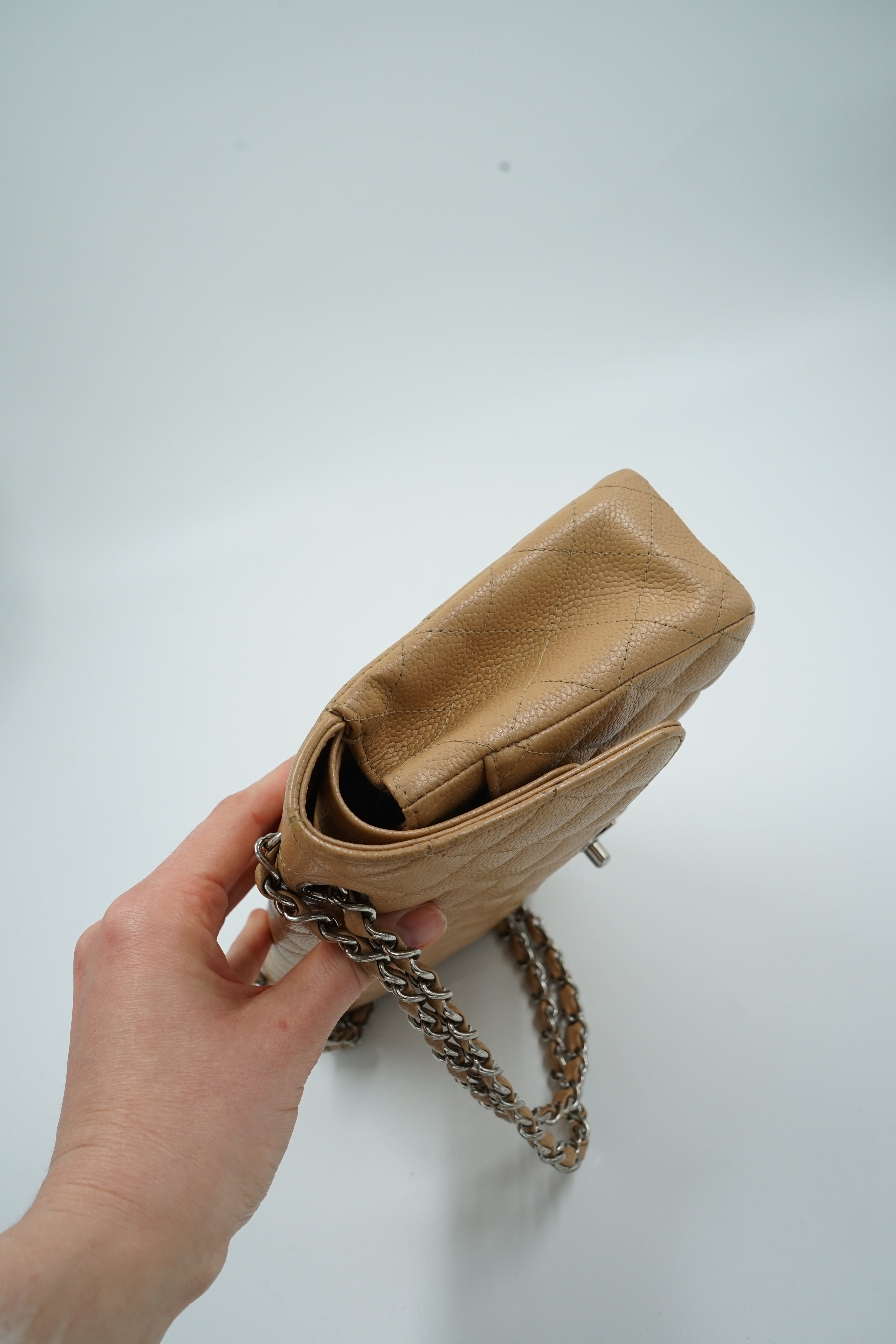 Chanel Medium Double Flap Tan Caviar Leather