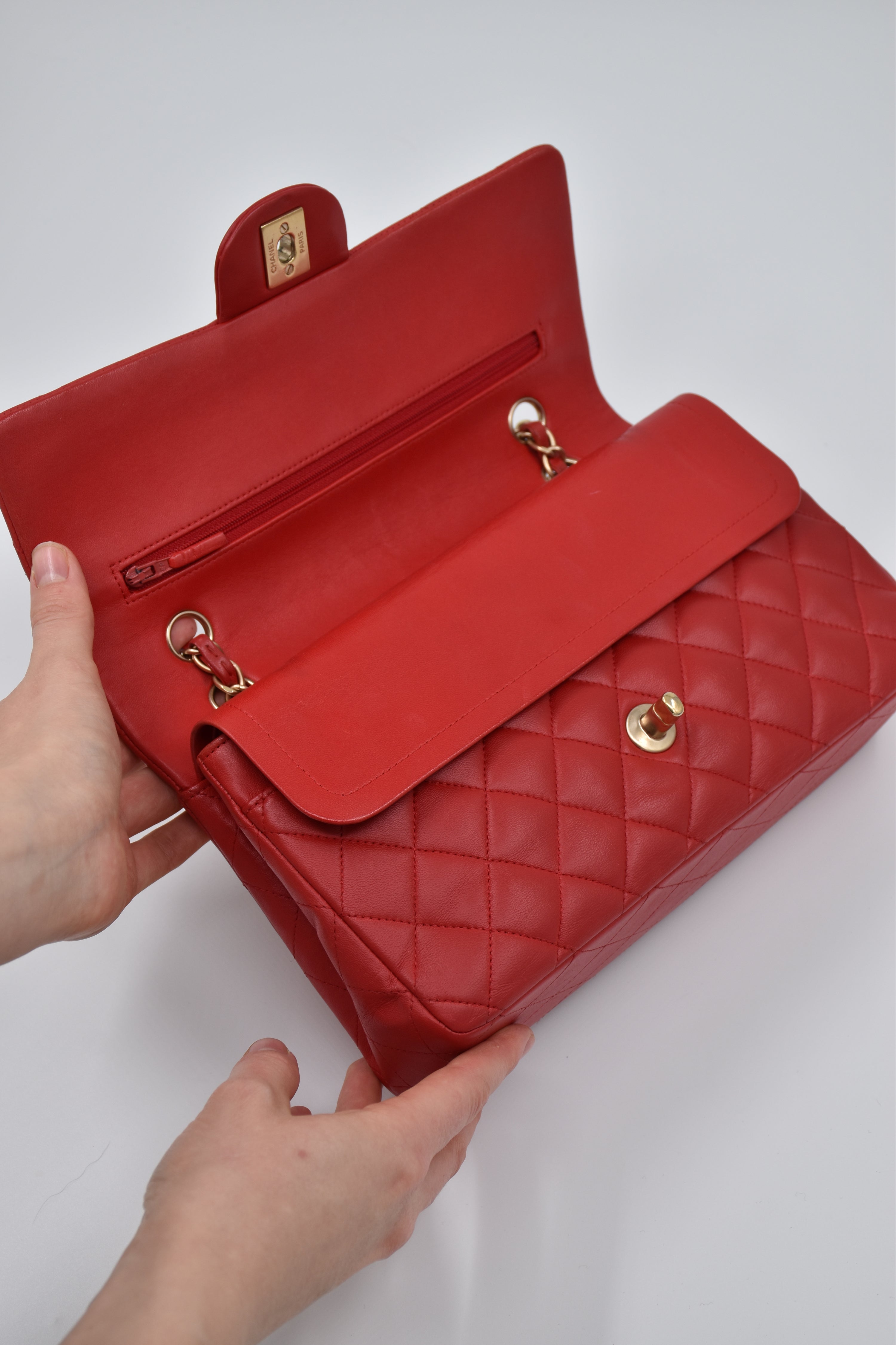 Chanel Double Flap Medium Red