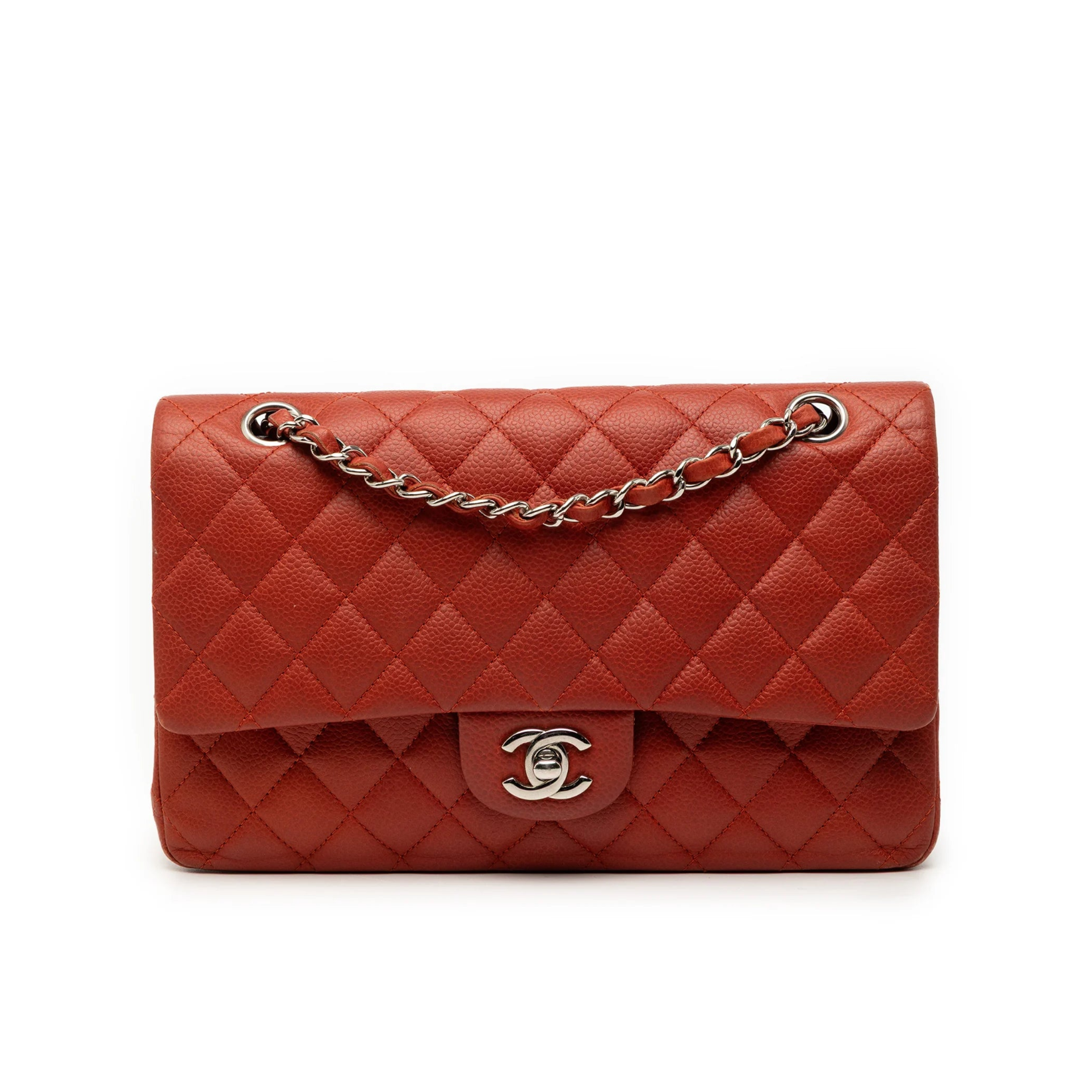 Chanel Medium Classic Caviar Double Flap Bag Red