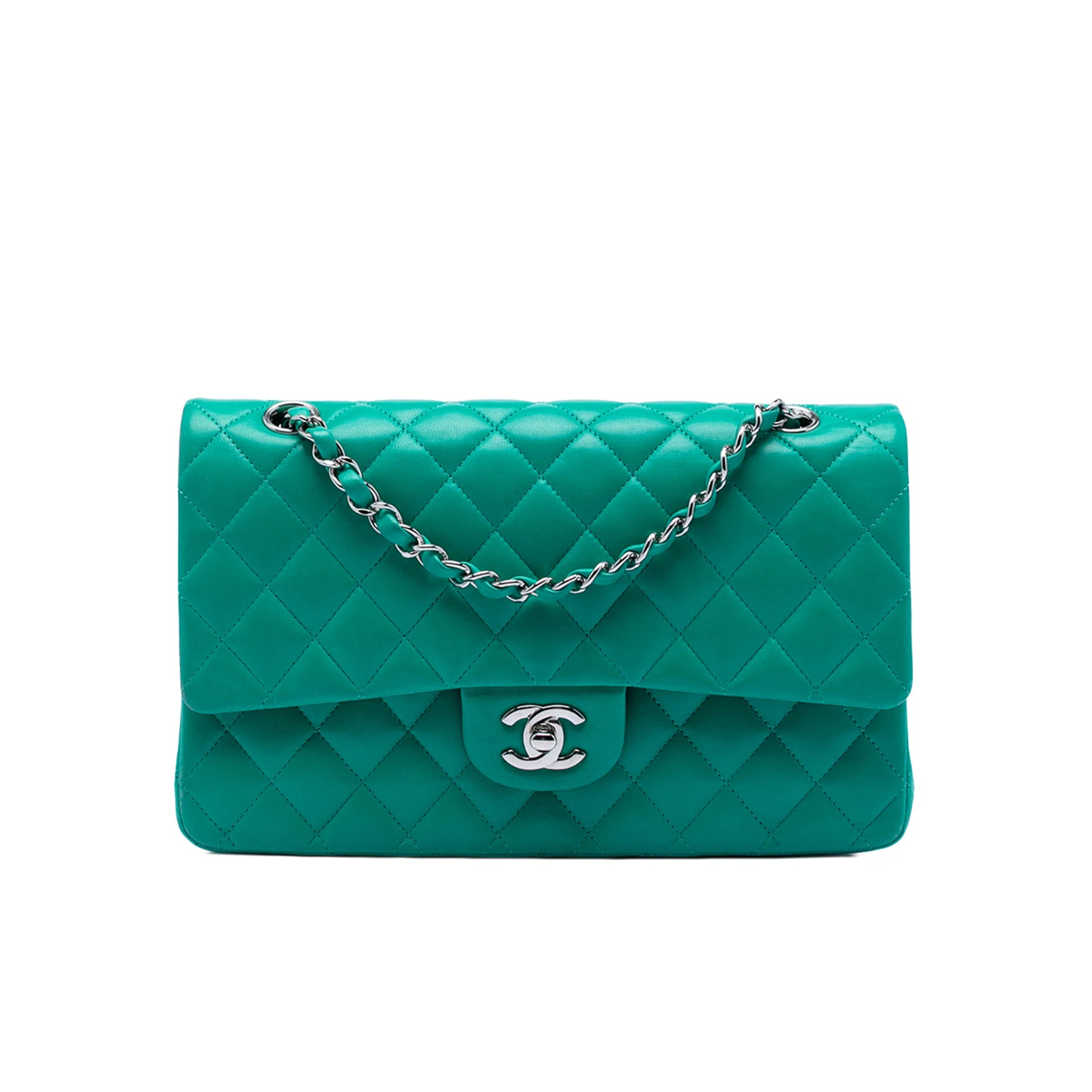 Chanel Medium Classic Double Flap Green