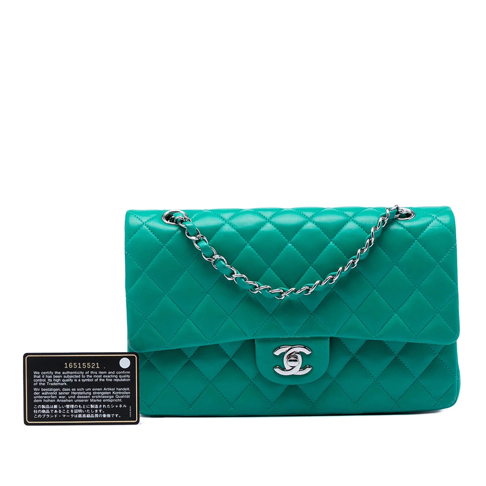 Chanel Medium Classic Double Flap Green