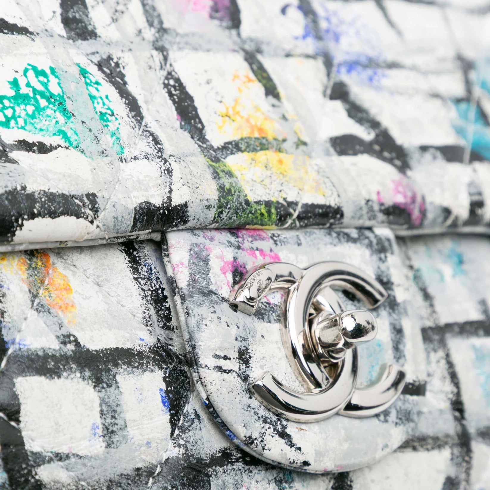 Chanel Medium Calfskin Hand Painted Graffiti Flap Bag