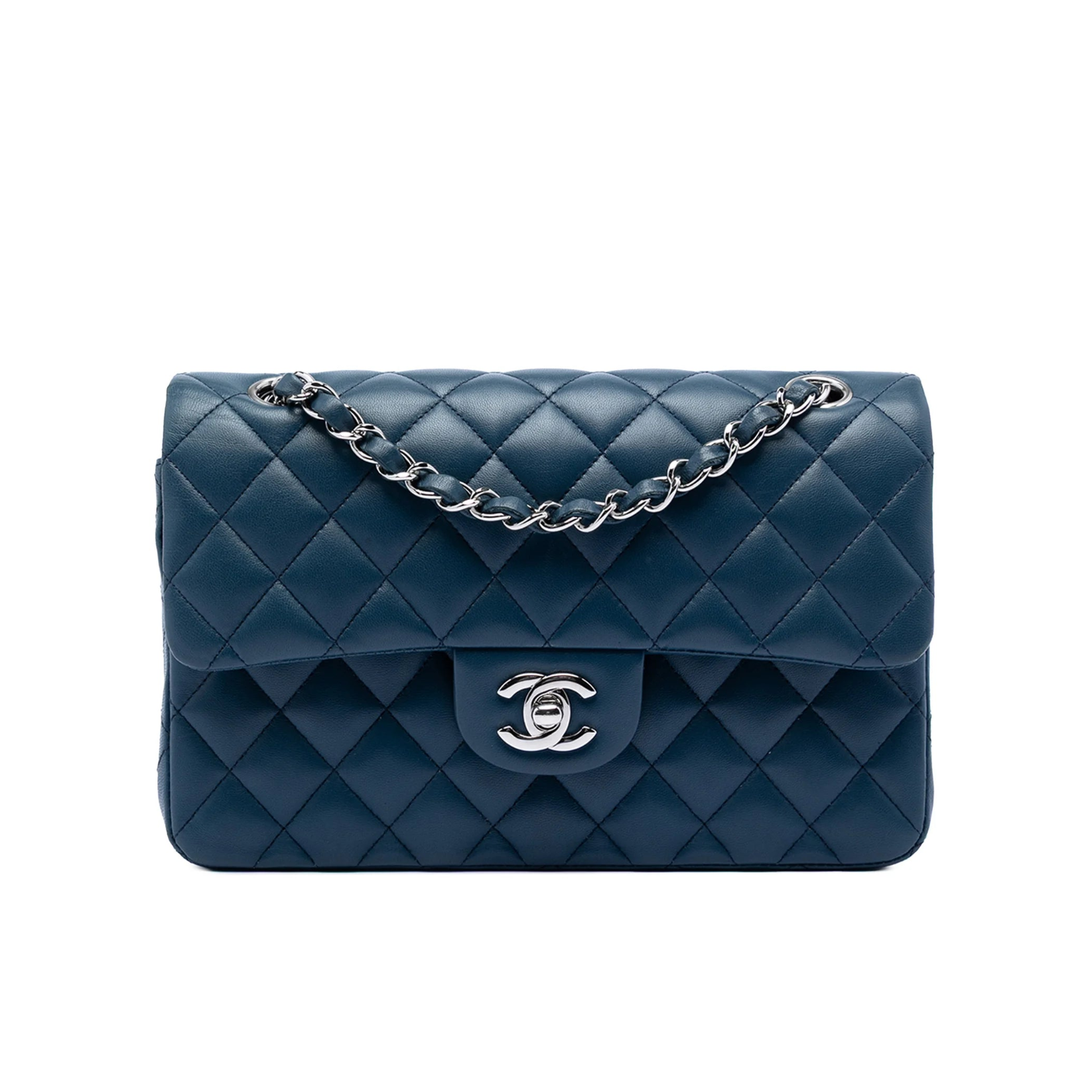 Chanel Small Classic Double Flap Bag Navy