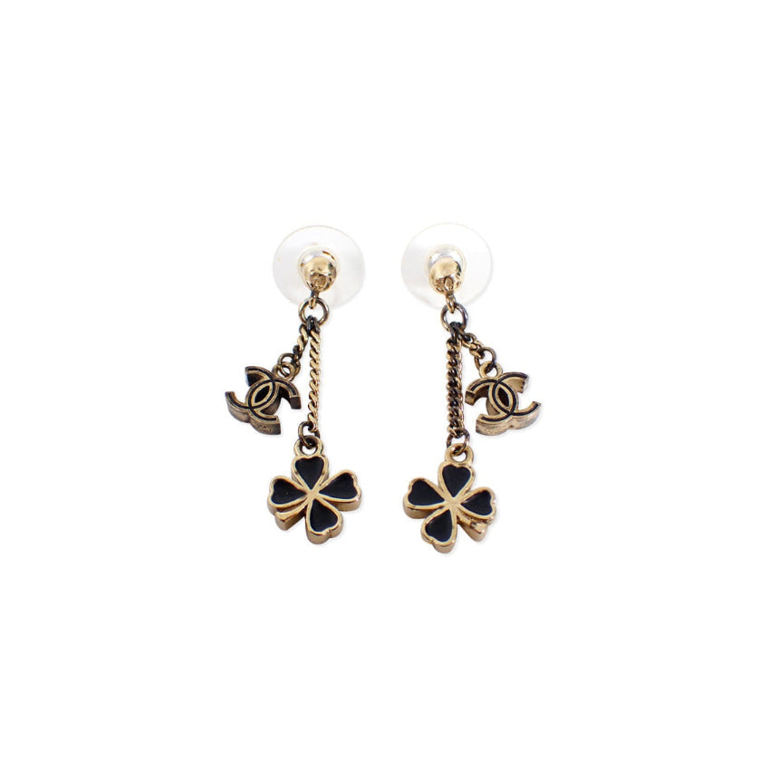 Chanel Dangling Studs Clover Earrings