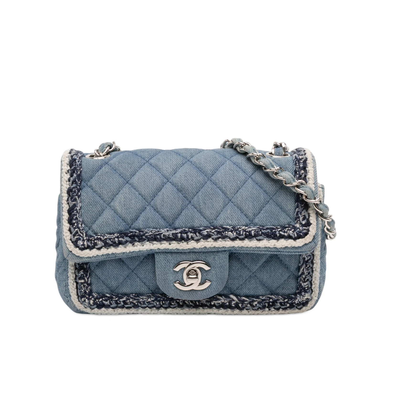 Chanel Mini Rectangular Denim Braided Single Flap Bag