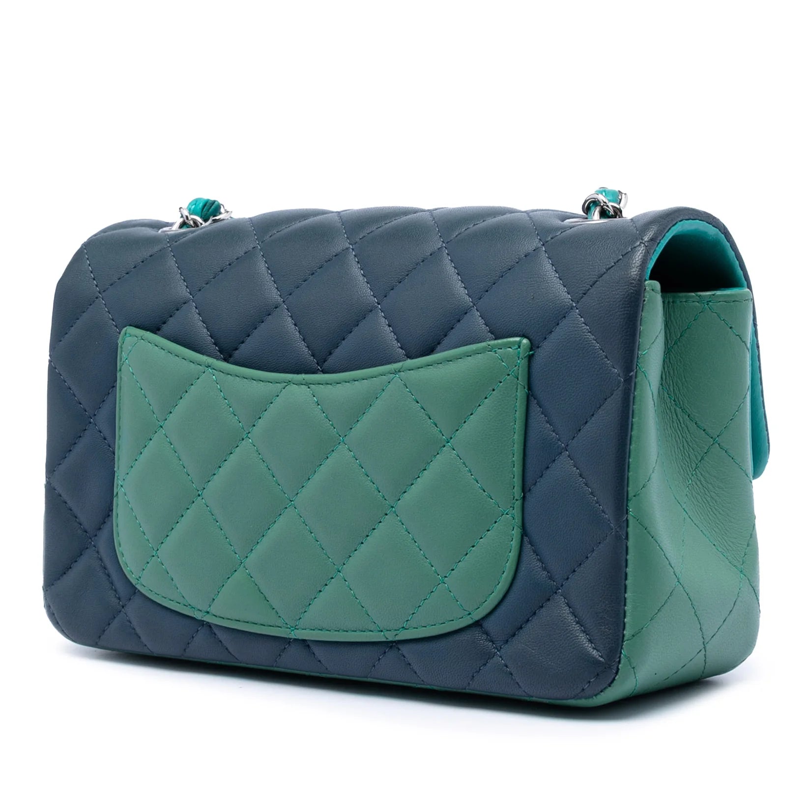 Chanel Mini Rectangular Classic Tricolor Lambskin Single Flap