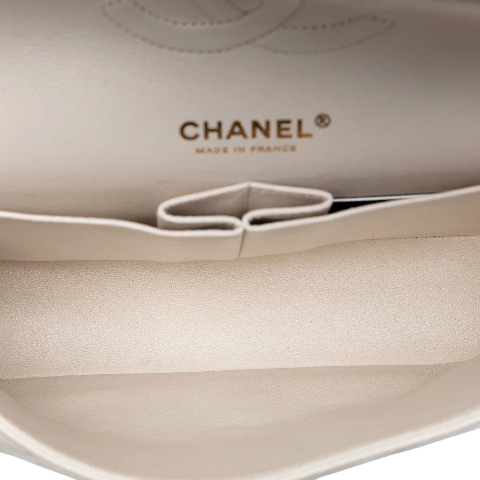 Chanel Medium Double Flap Caviar Leather White