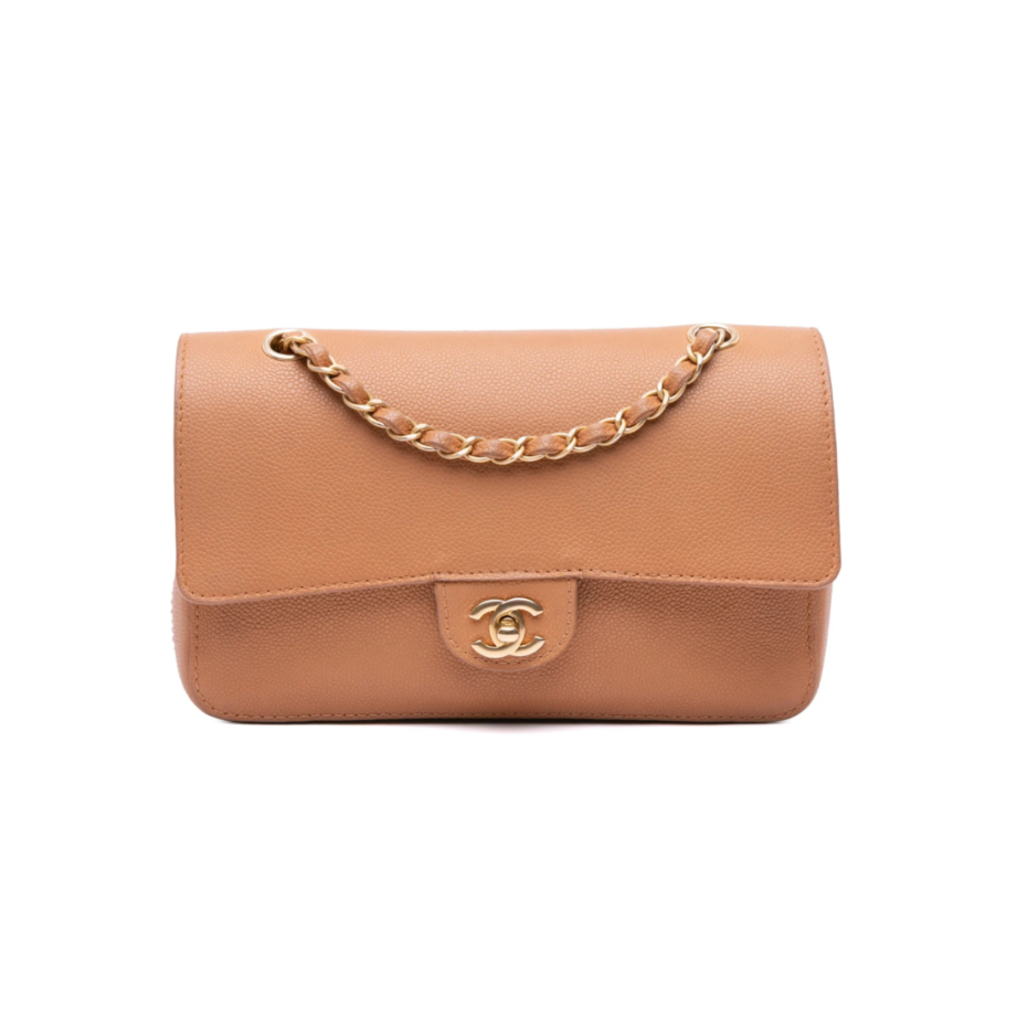 Chanel Medium Caviar Pure Double Flap Bag Brown