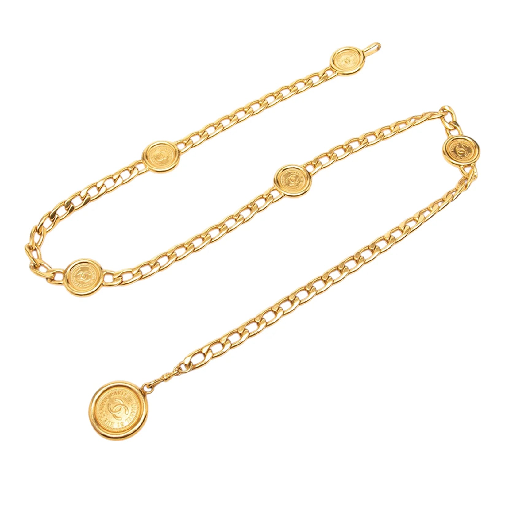 Chanel Gold Plated 31 Rue Cambon Medallion Chain Belt