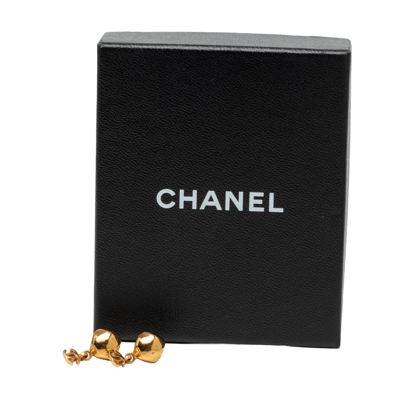 Chanel CC Gold Plated Dangling Stud Earrings