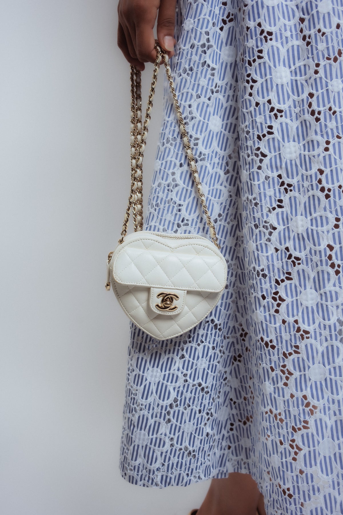 Chanel Love Heart Bag White