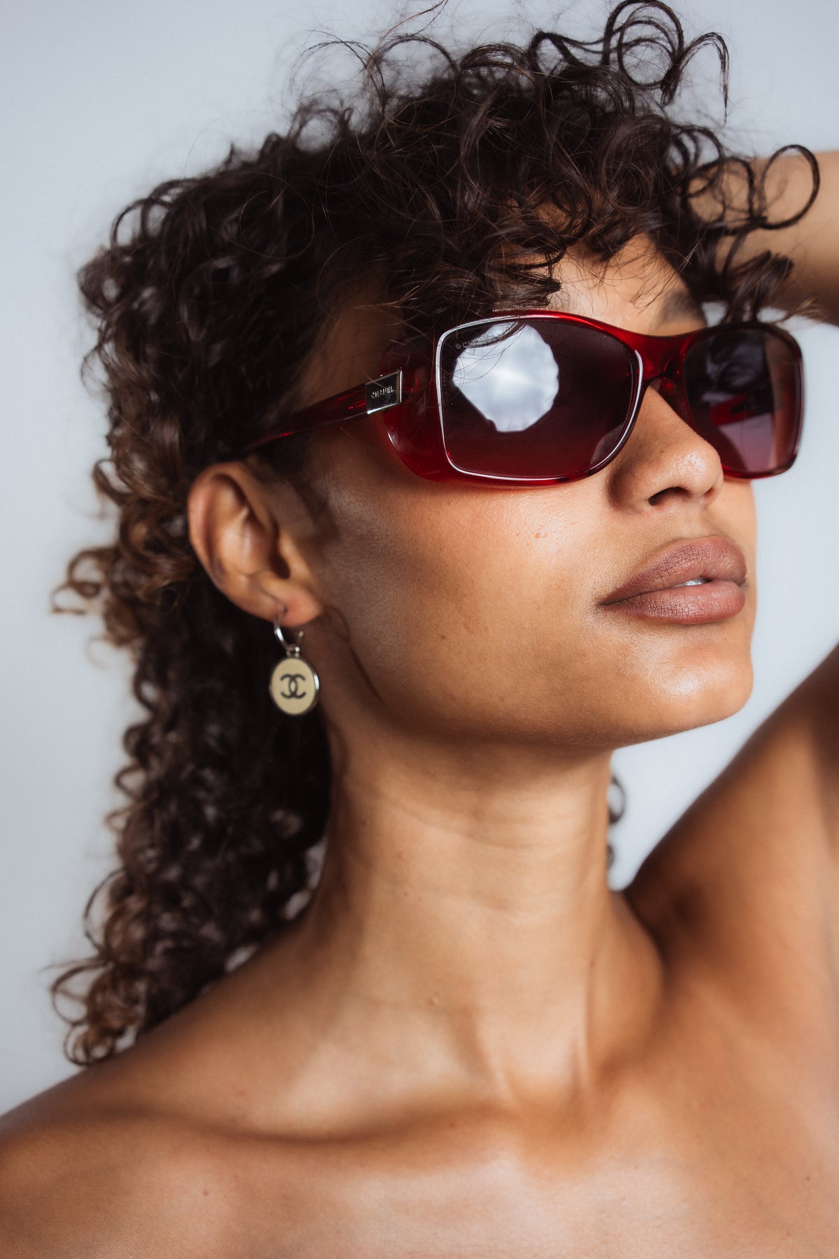 Chanel Shield Sunglasses Red
