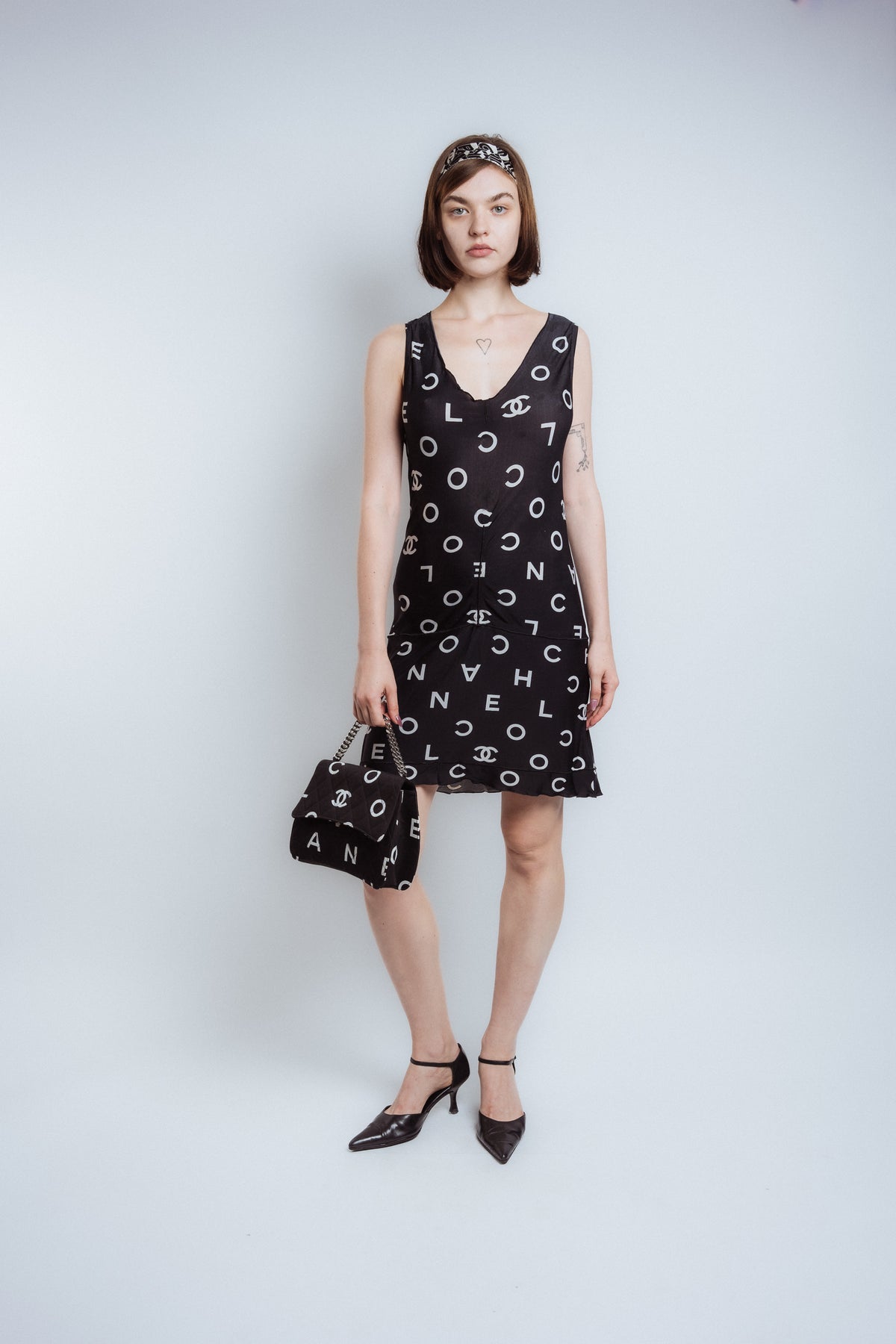 Chanel SS 1997 Logo Print Dress