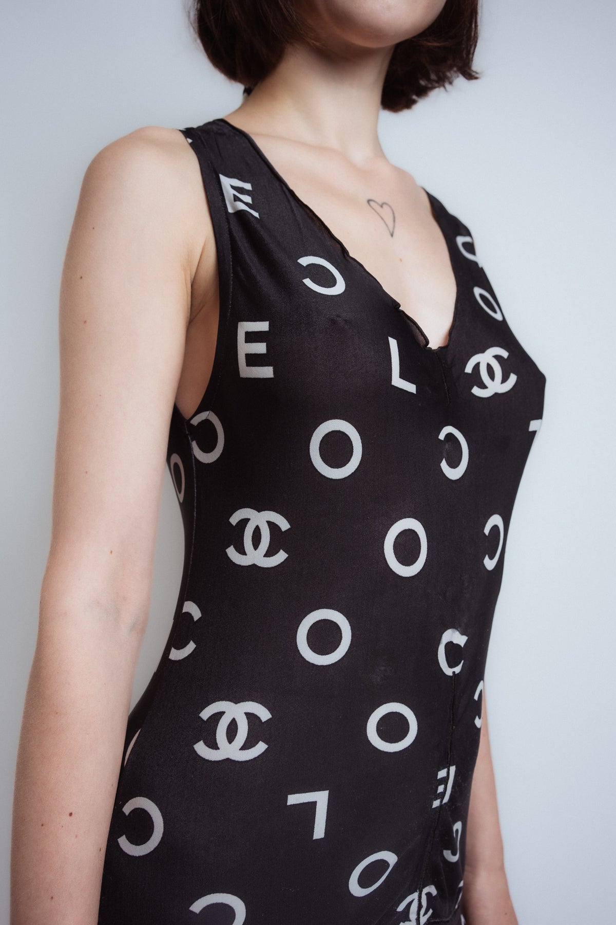 Chanel SS 1997 Logo Print Dress