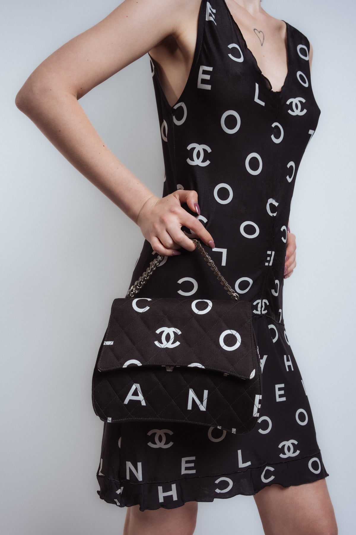 Chanel SS 1997 Logo Print Dress