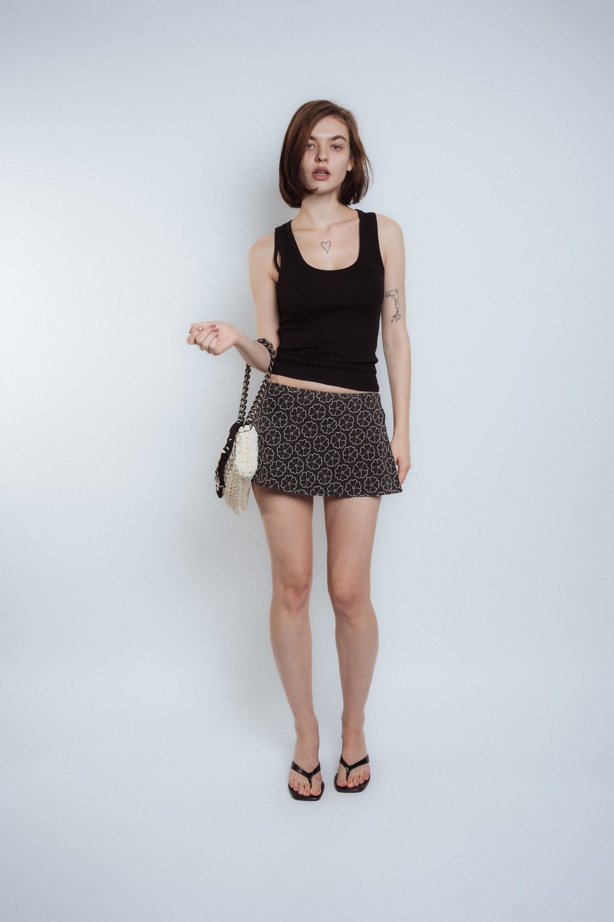 Chanel Camelia Flower Logo Mini Skirt