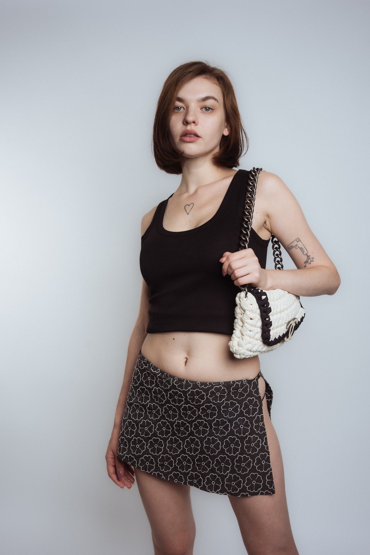 Chanel Camelia Flower Logo Mini Skirt