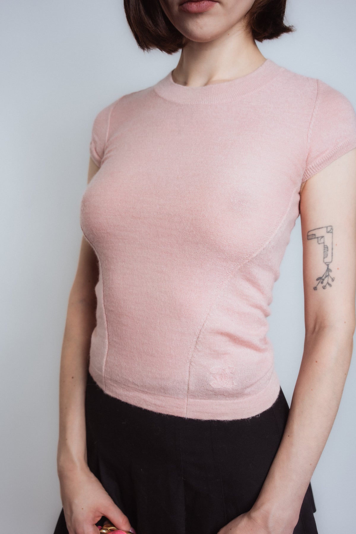 Chanel 2003 Casmere Pink Knit Tee