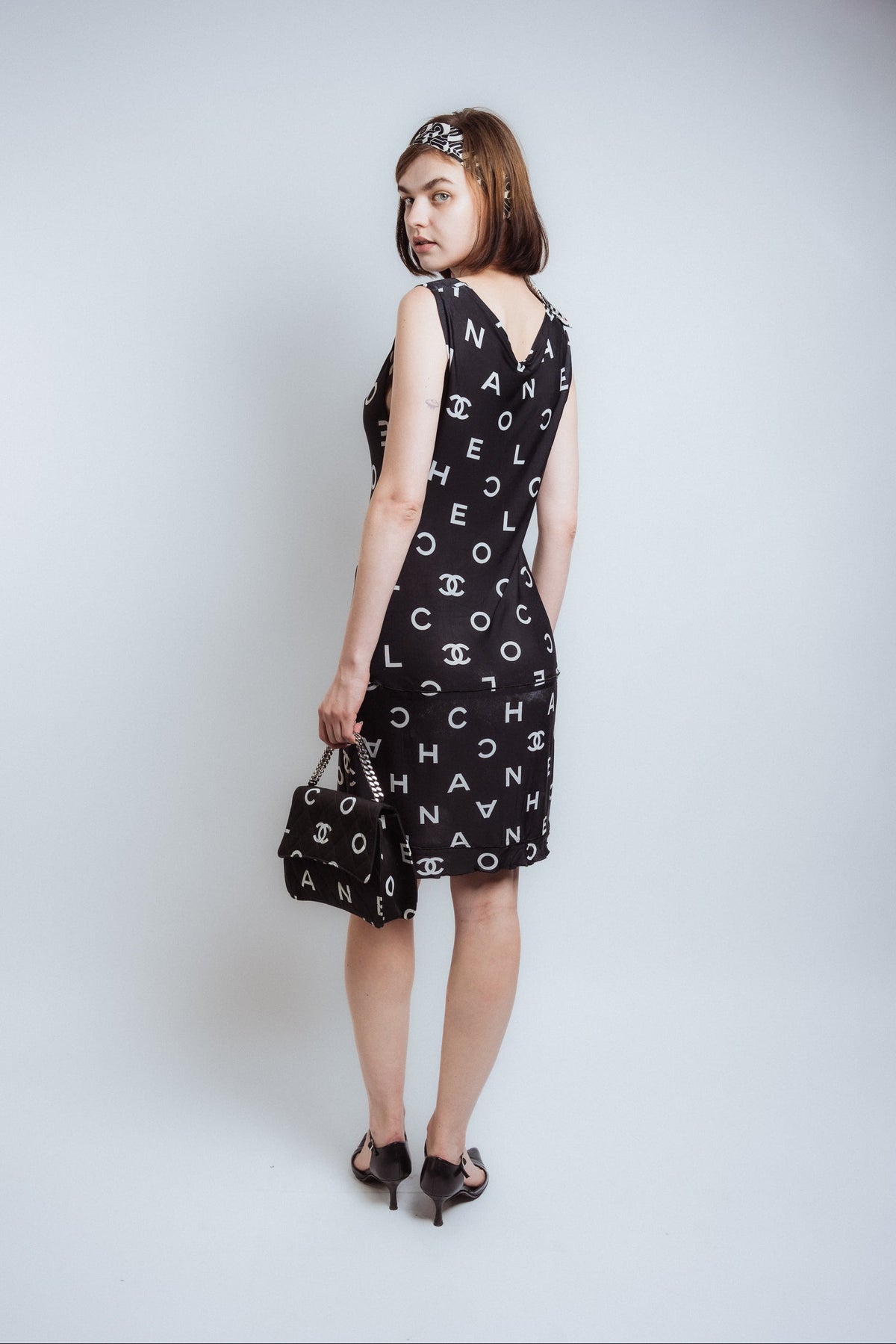 Chanel SS 1997 Logo Print Dress