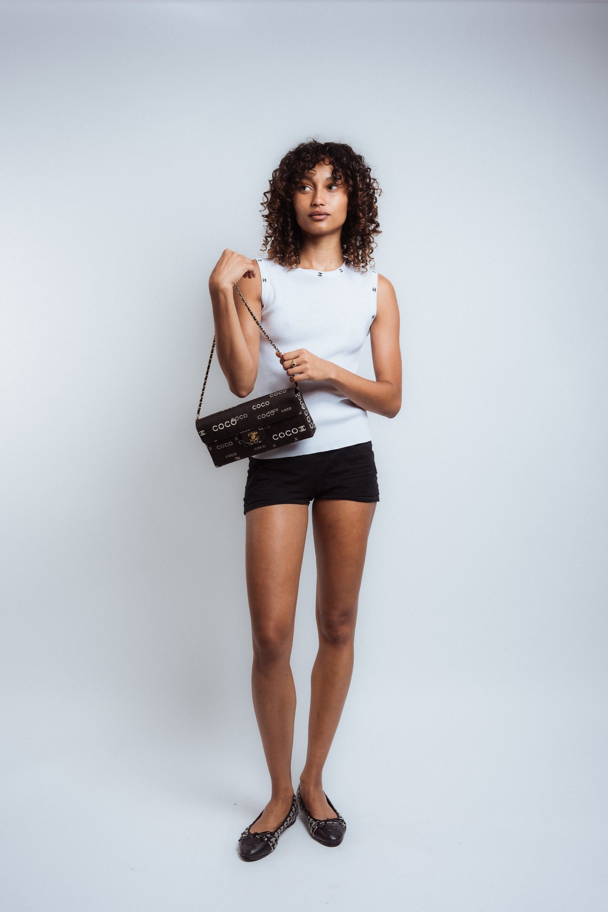 Chanel 1996C Ribbed Logo Tank Top