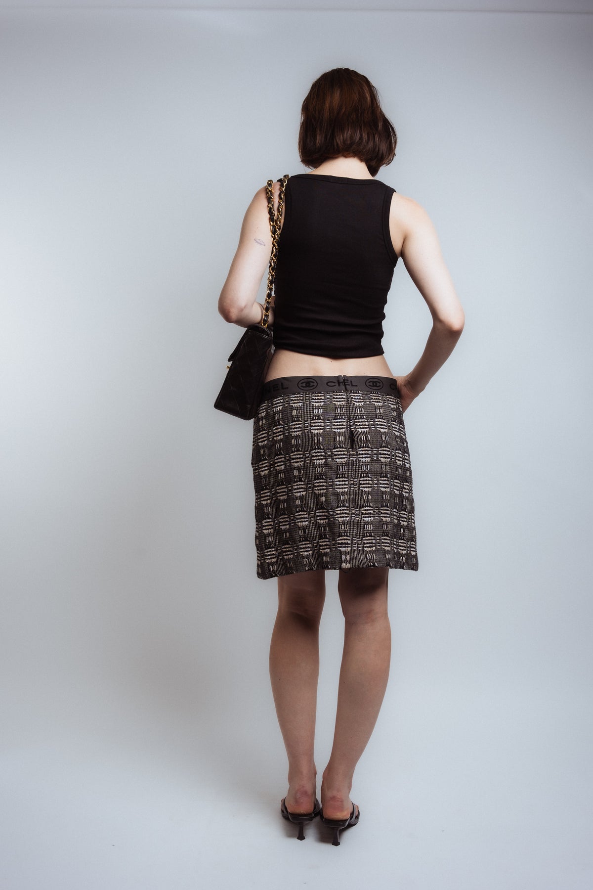Chanel 2006 Tweed Elastic Waistband Skirt
