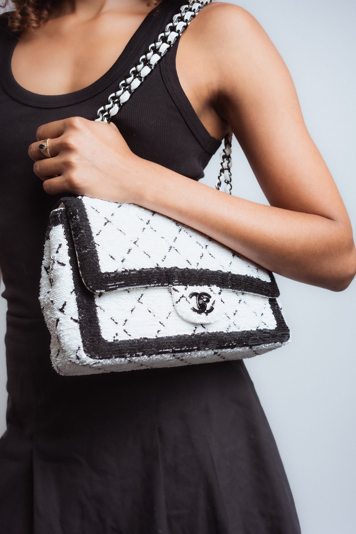 Chanel Medium Sequin Matelassé Single Flap Bag