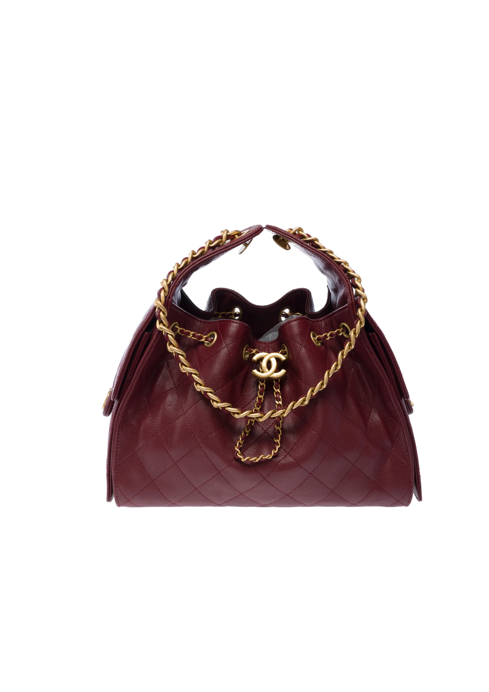 Chanel Small 25 Bag Grained Calfskin Bordeaux
