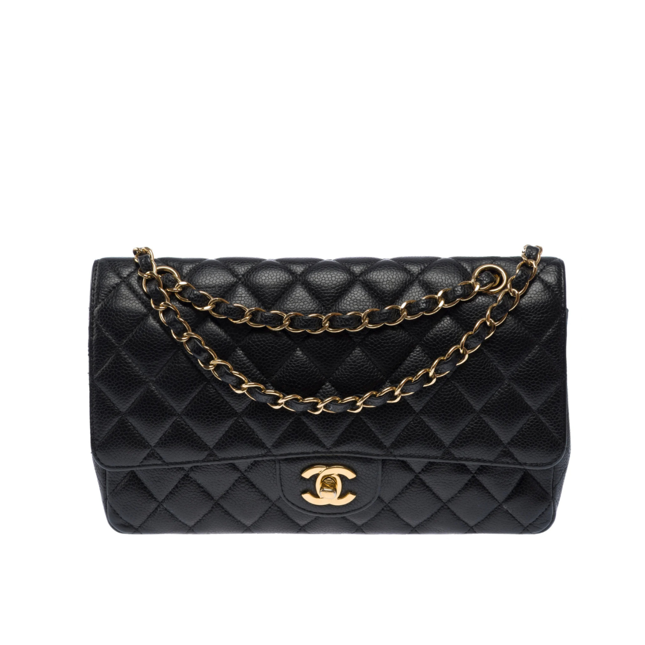 Chanel Medium Double Flap Bag Caviar Leather
