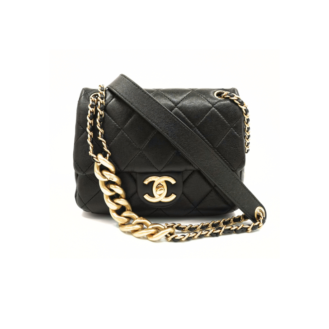 Chanel Mini Square Double Chain Flap Bag
