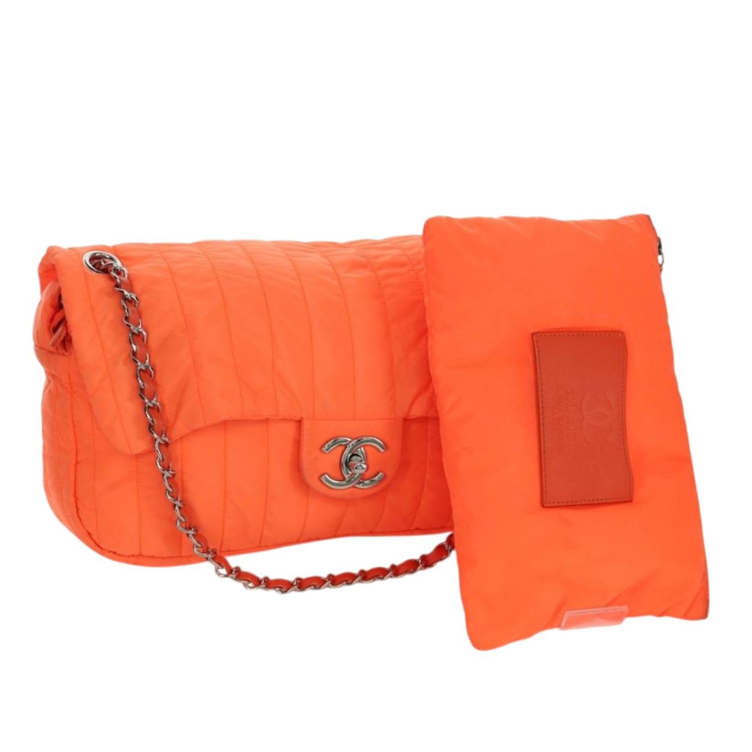 Chanel Nylon Jumbo Orange With Pouch