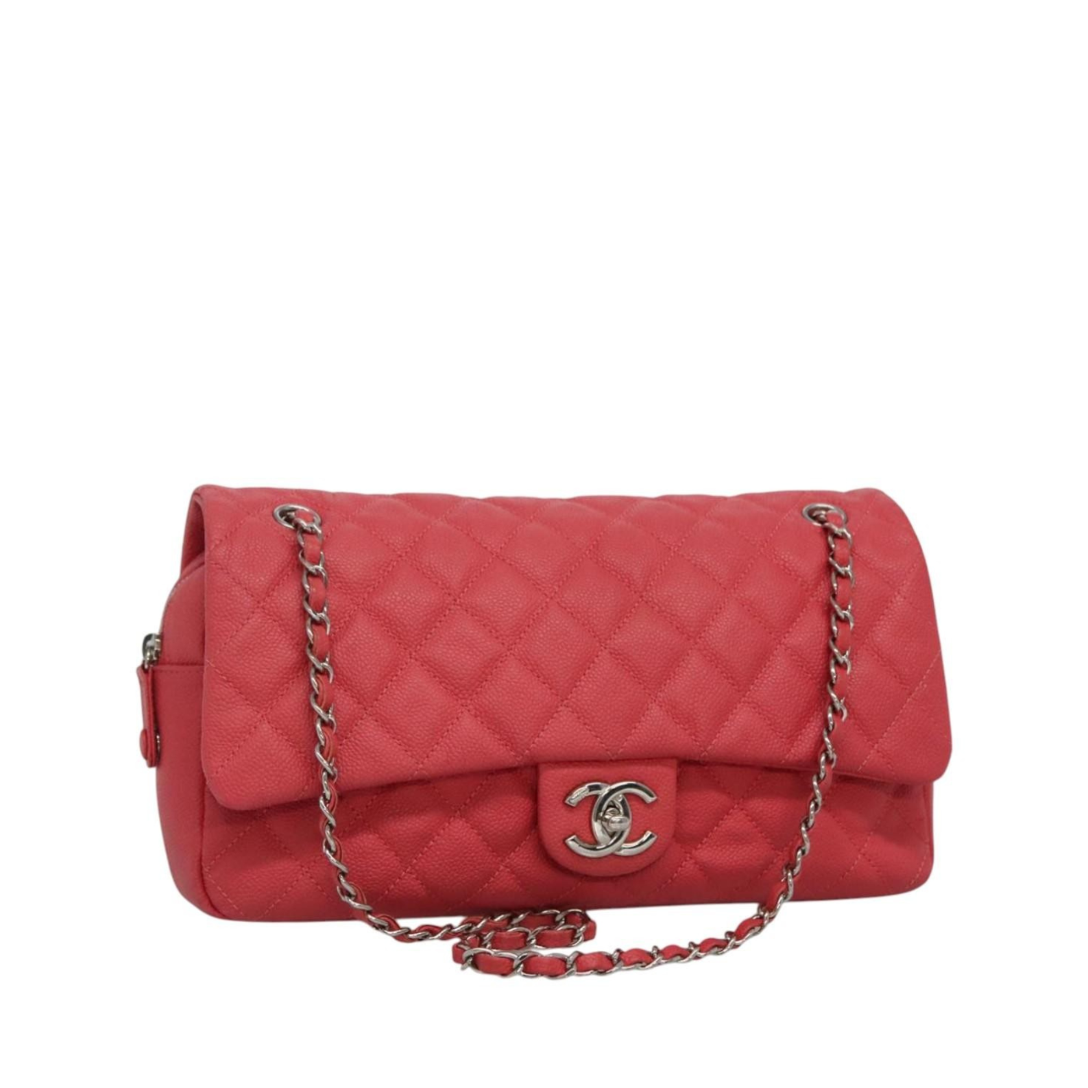 Chanel Easy Flap Jumbo Caviar Leather Red