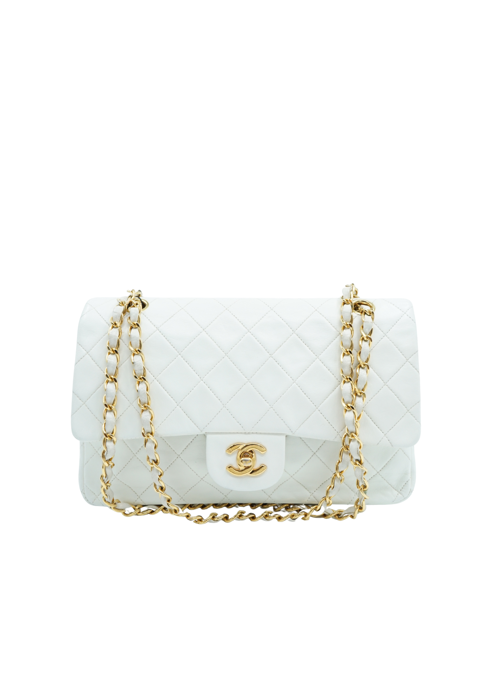 Chanel Medium Double Flap Bag White