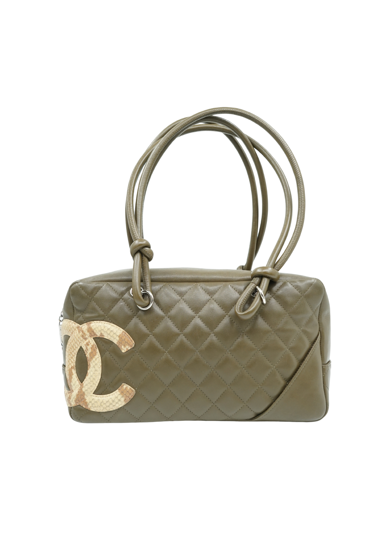 Chanel Cambon Medium Bowler Bag Khaki