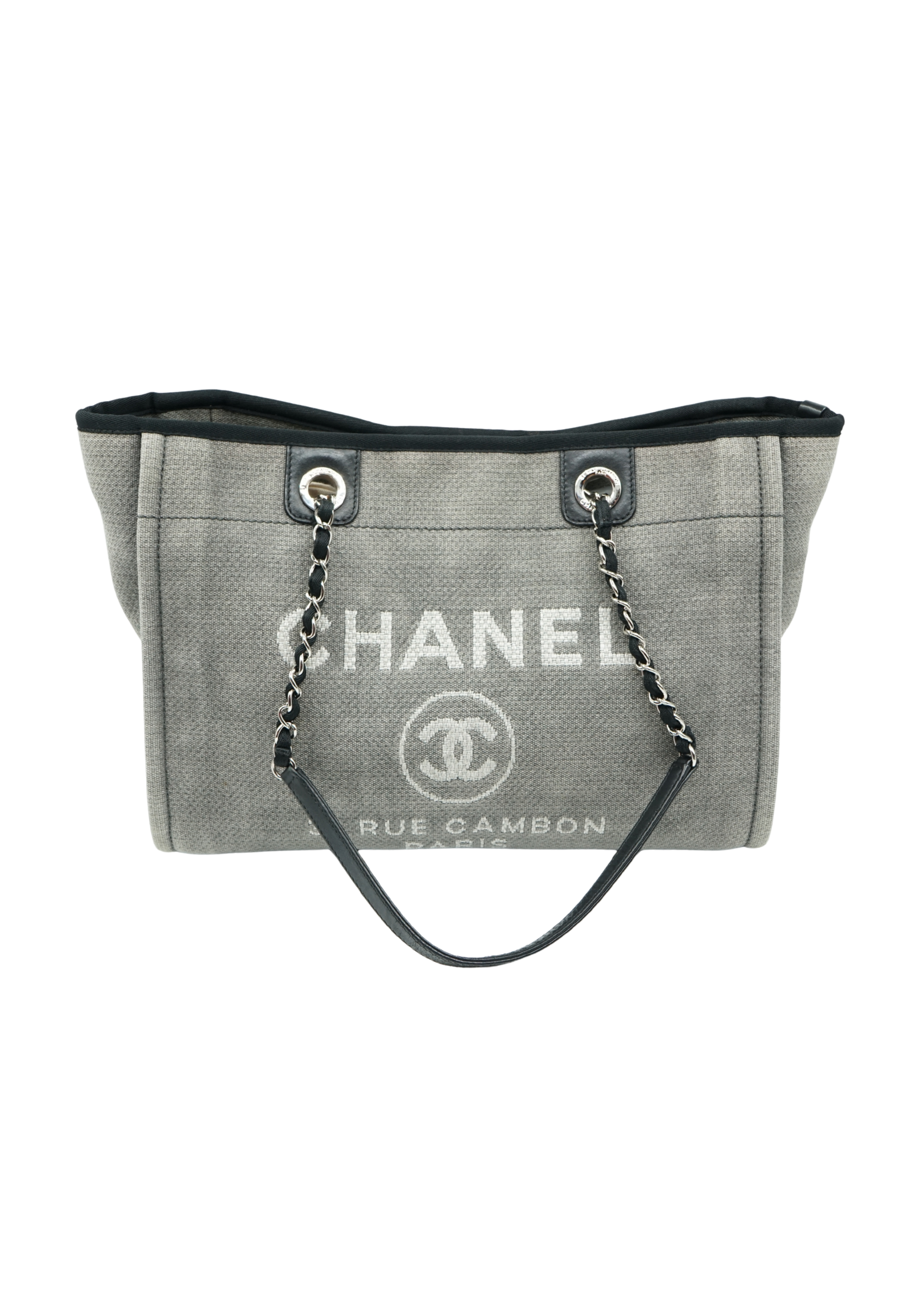 Chanel Deauville MM Grey Tote Bag