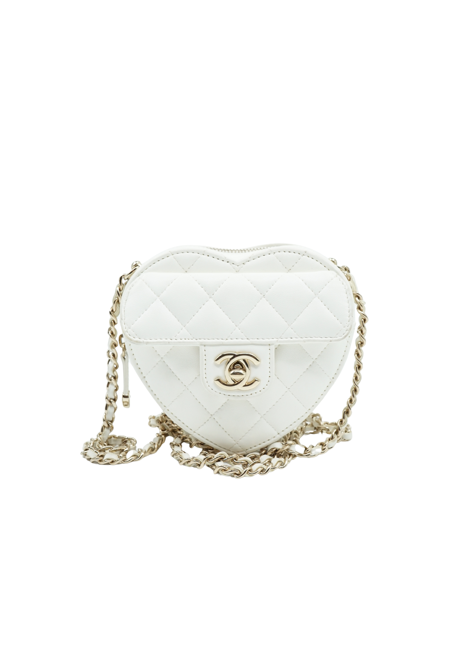 Chanel Love Heart Bag White