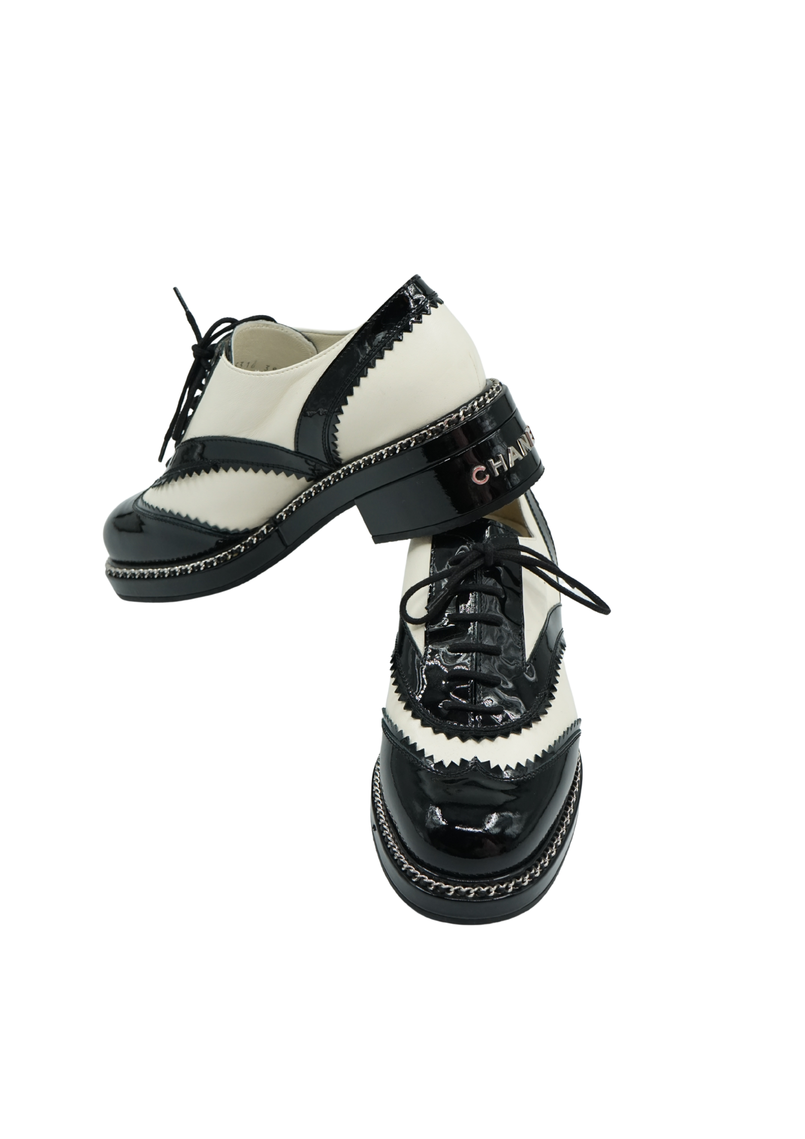 Chanel Two Tone Chain Oxford Brogues