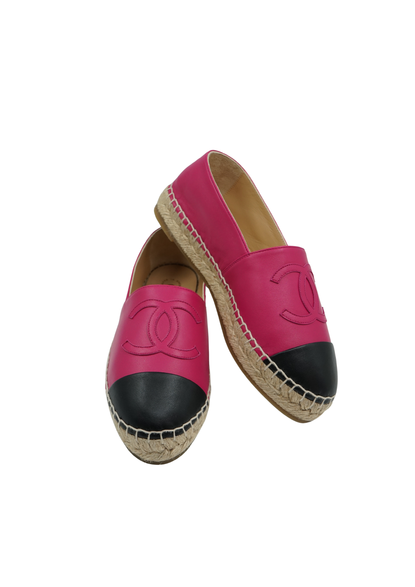 Chanel Logo Espadrilles Fuchsia