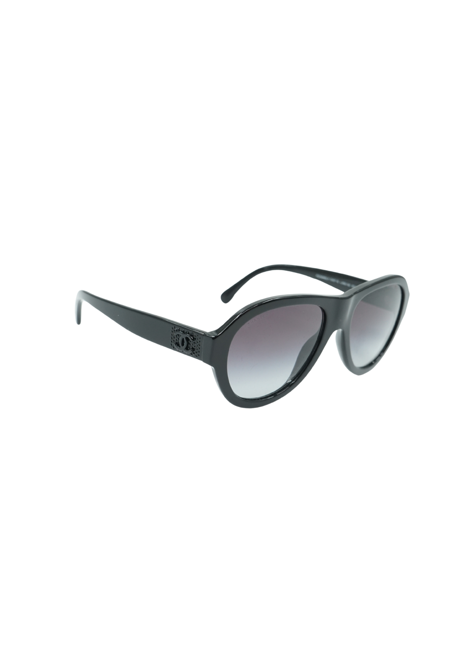 Chanel Logo Pilot Sunglasses SS22 Black