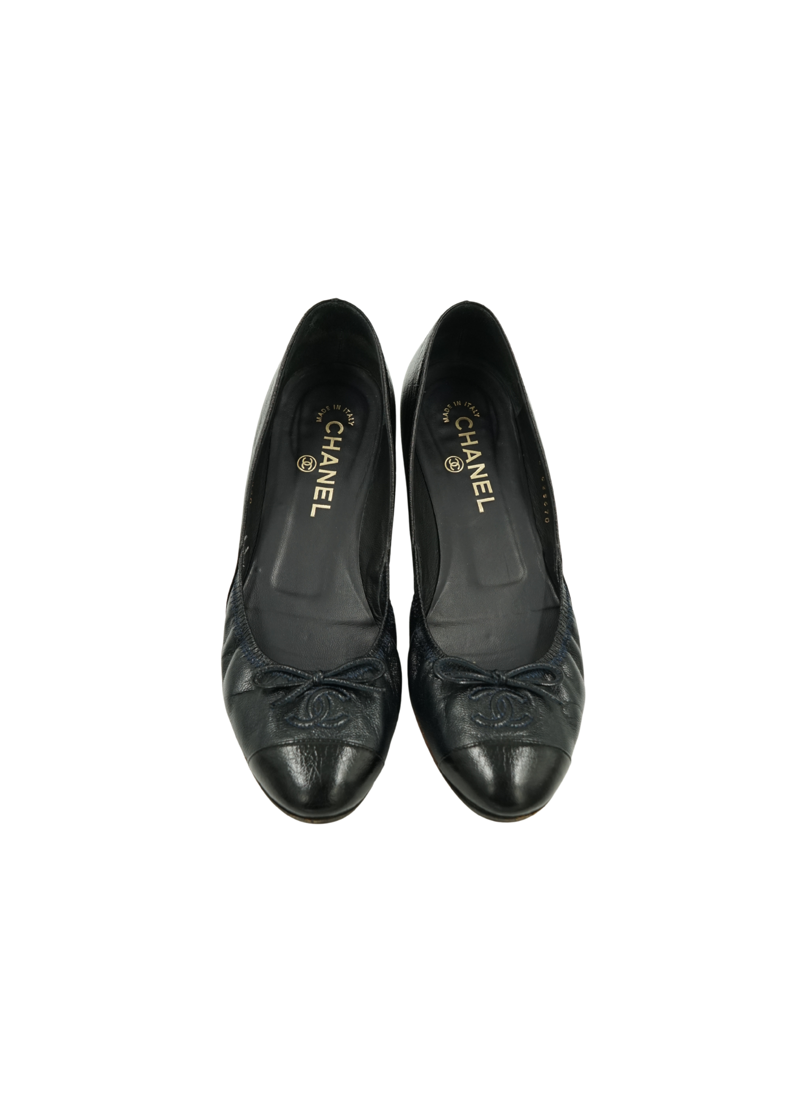 Chanel Midnight Blue Black Ballerina Flats