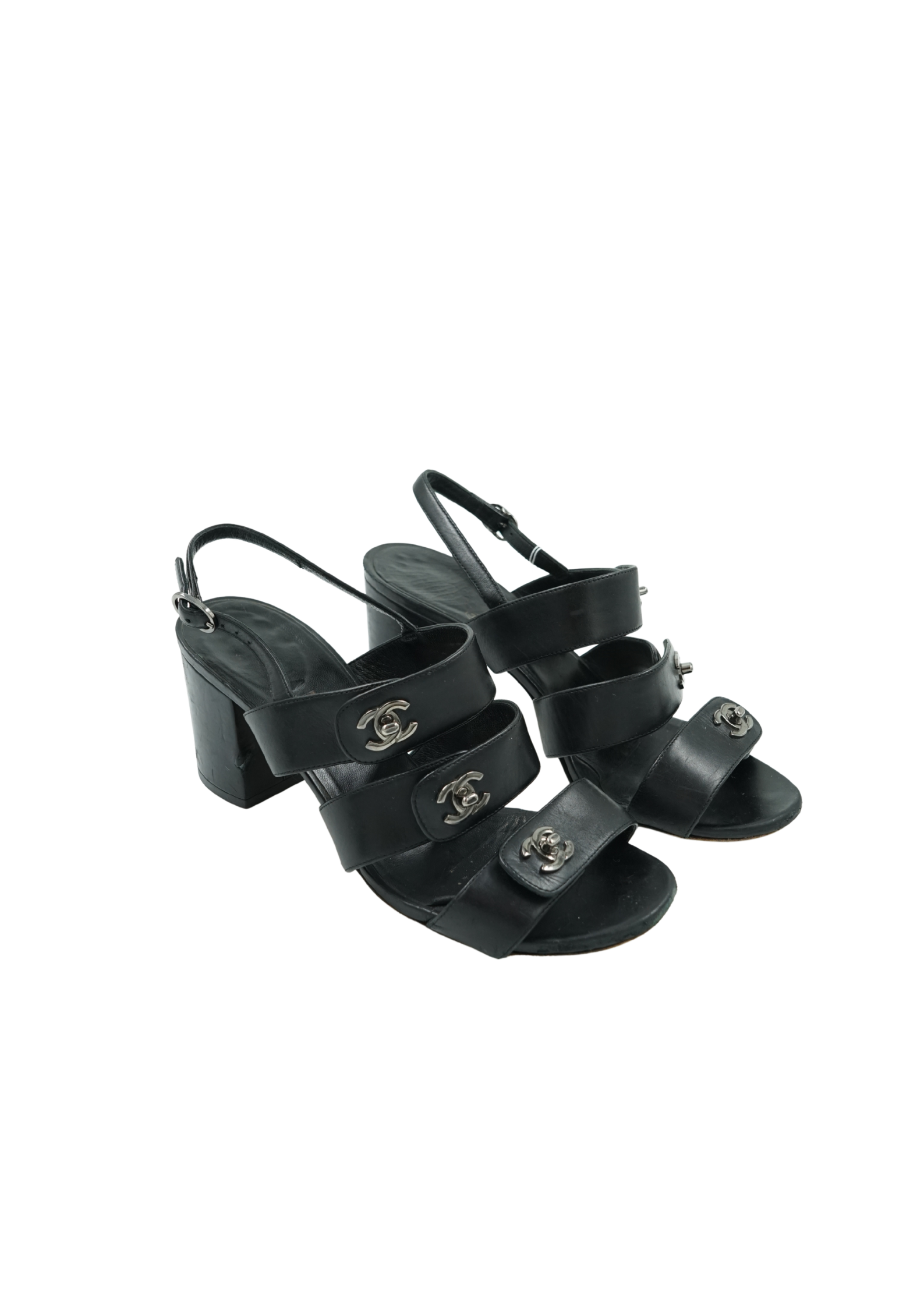 Chanel Turnlock Heeled Sandals