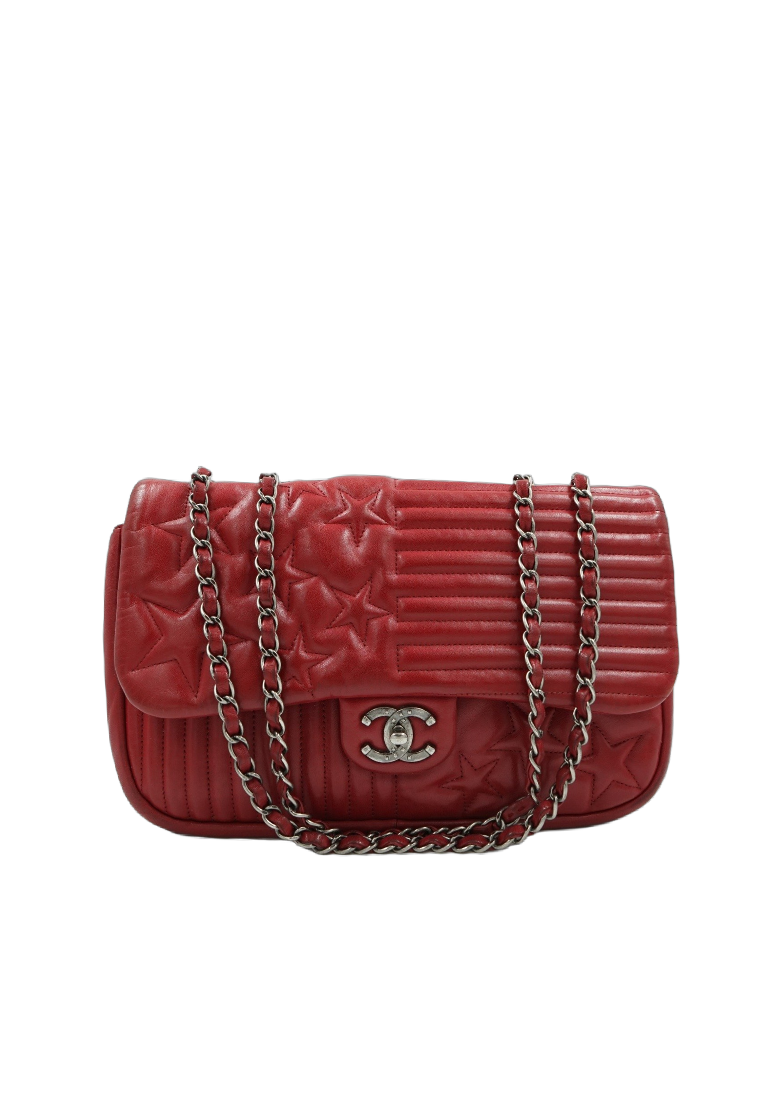 Chanel Jumbo Paris Dallas Flag Flap Bag Red