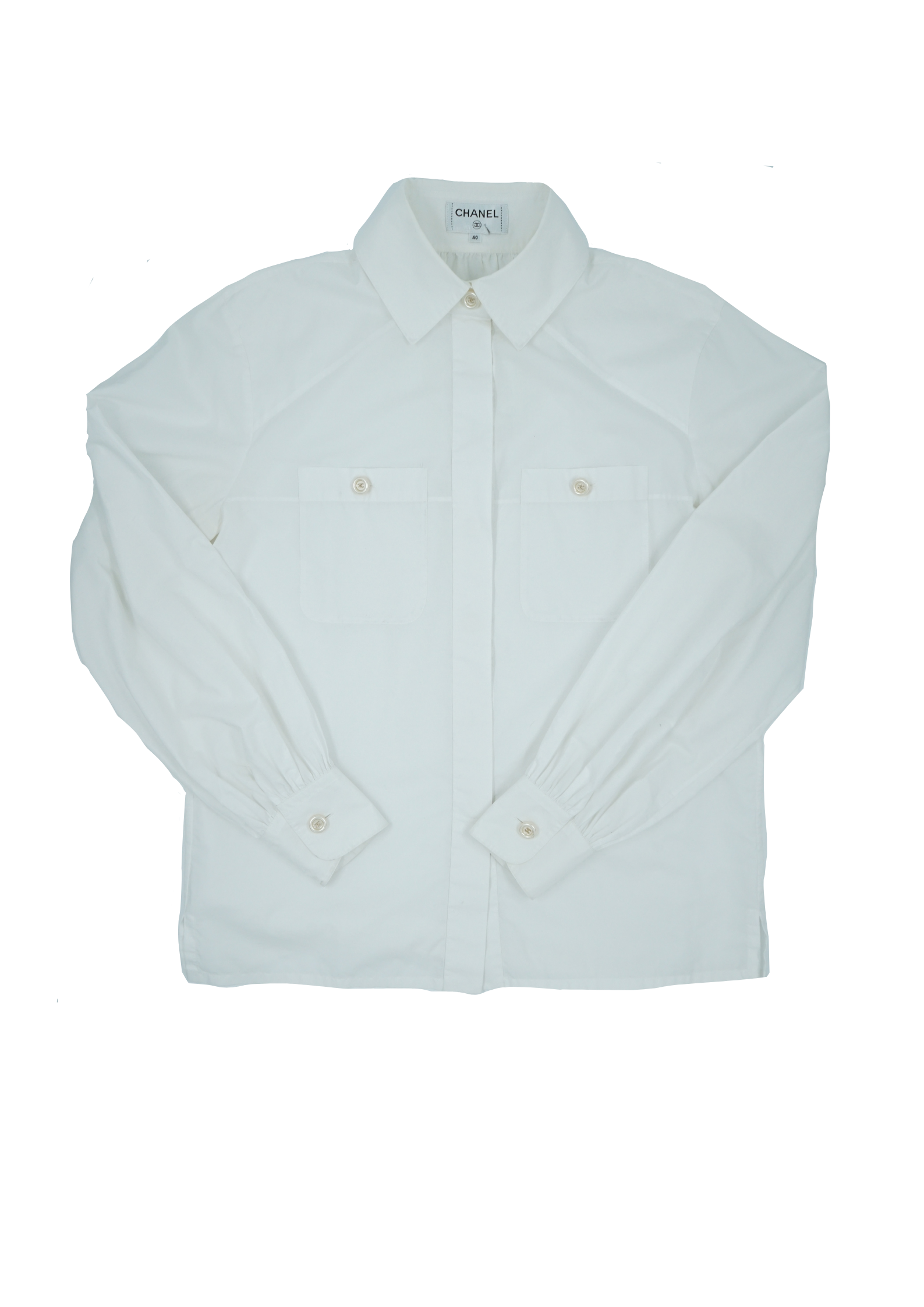 Chanel Logo White Button Up