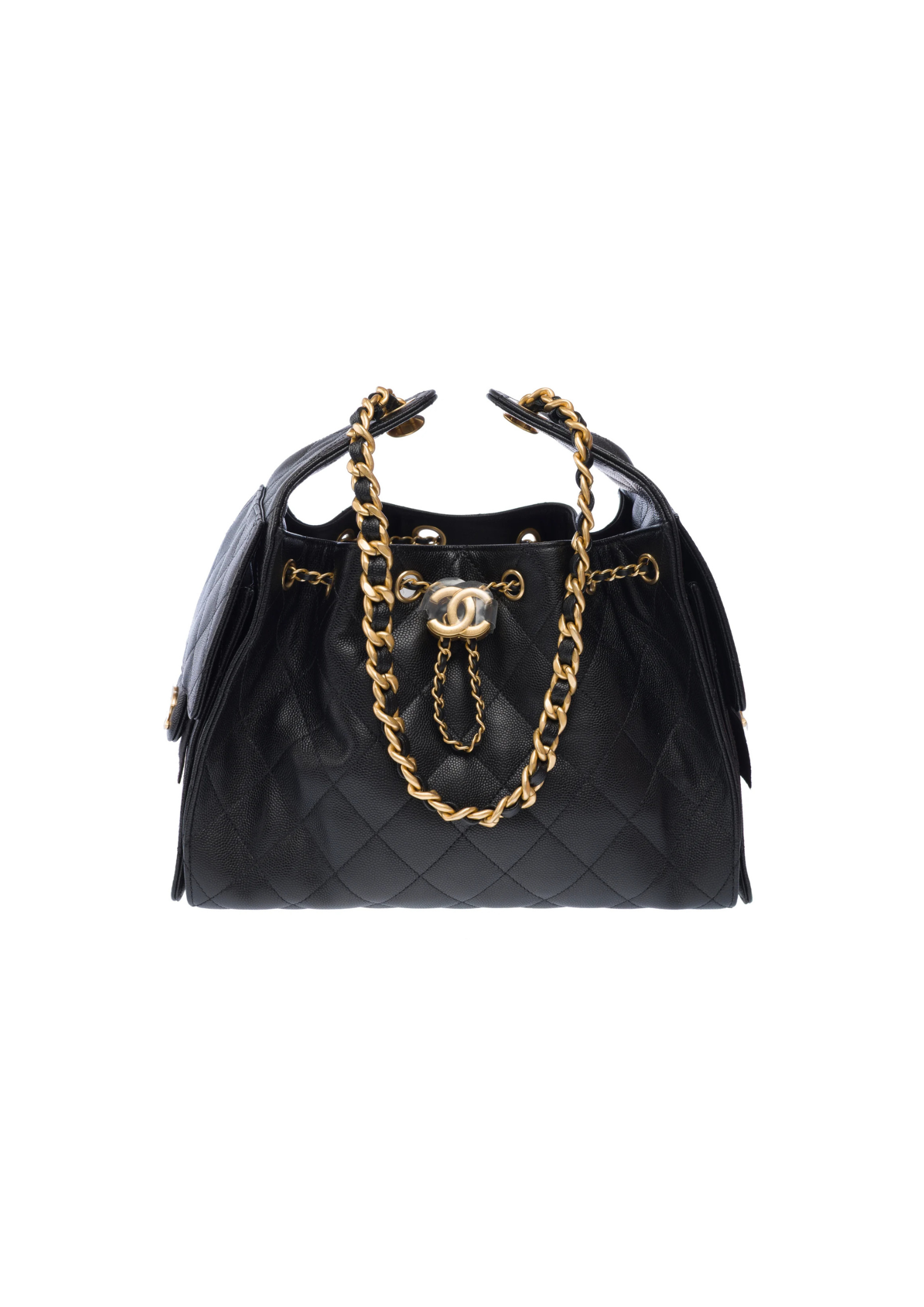 Chanel Small 25 Bag Grained Calfskin Black