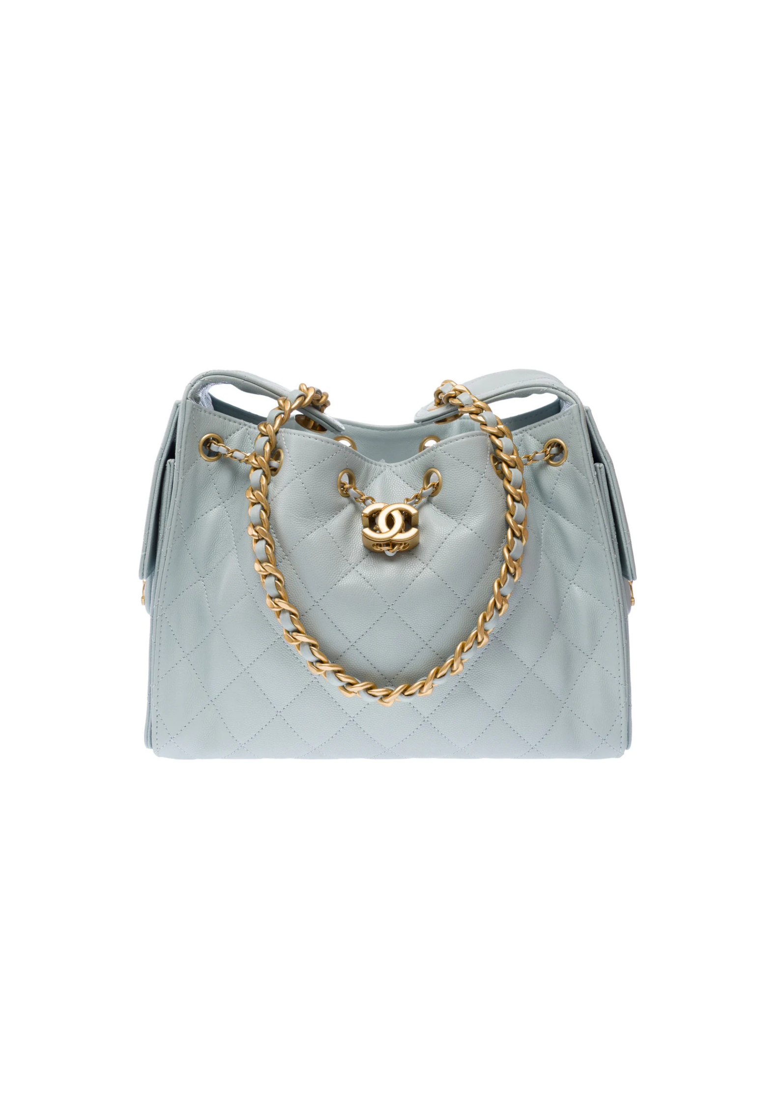 Chanel Small 25 Bag Grained Calfskin Blue