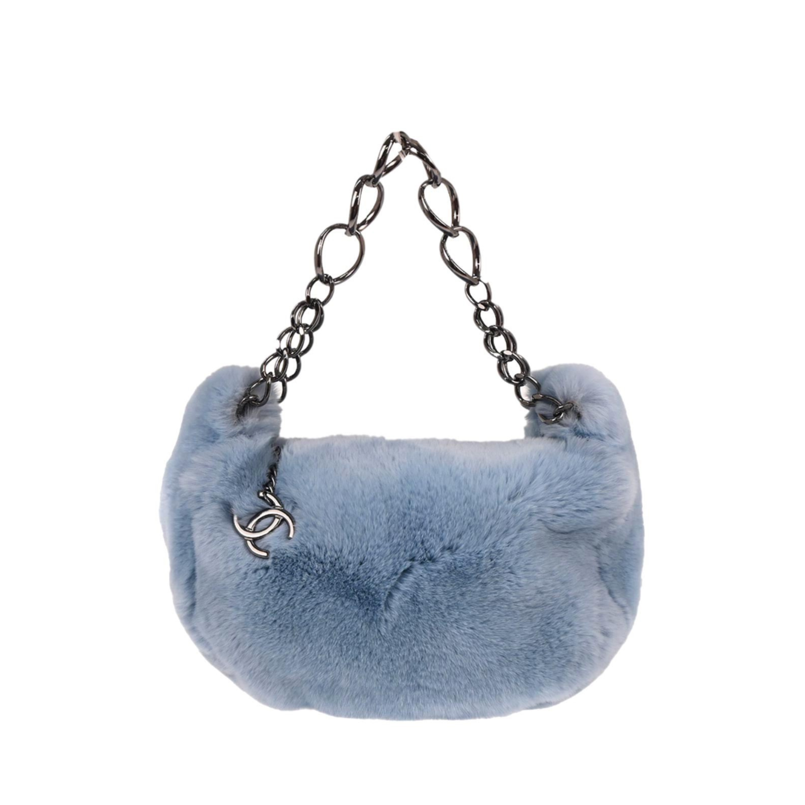 Chanel Fur Hobo Bag Blue