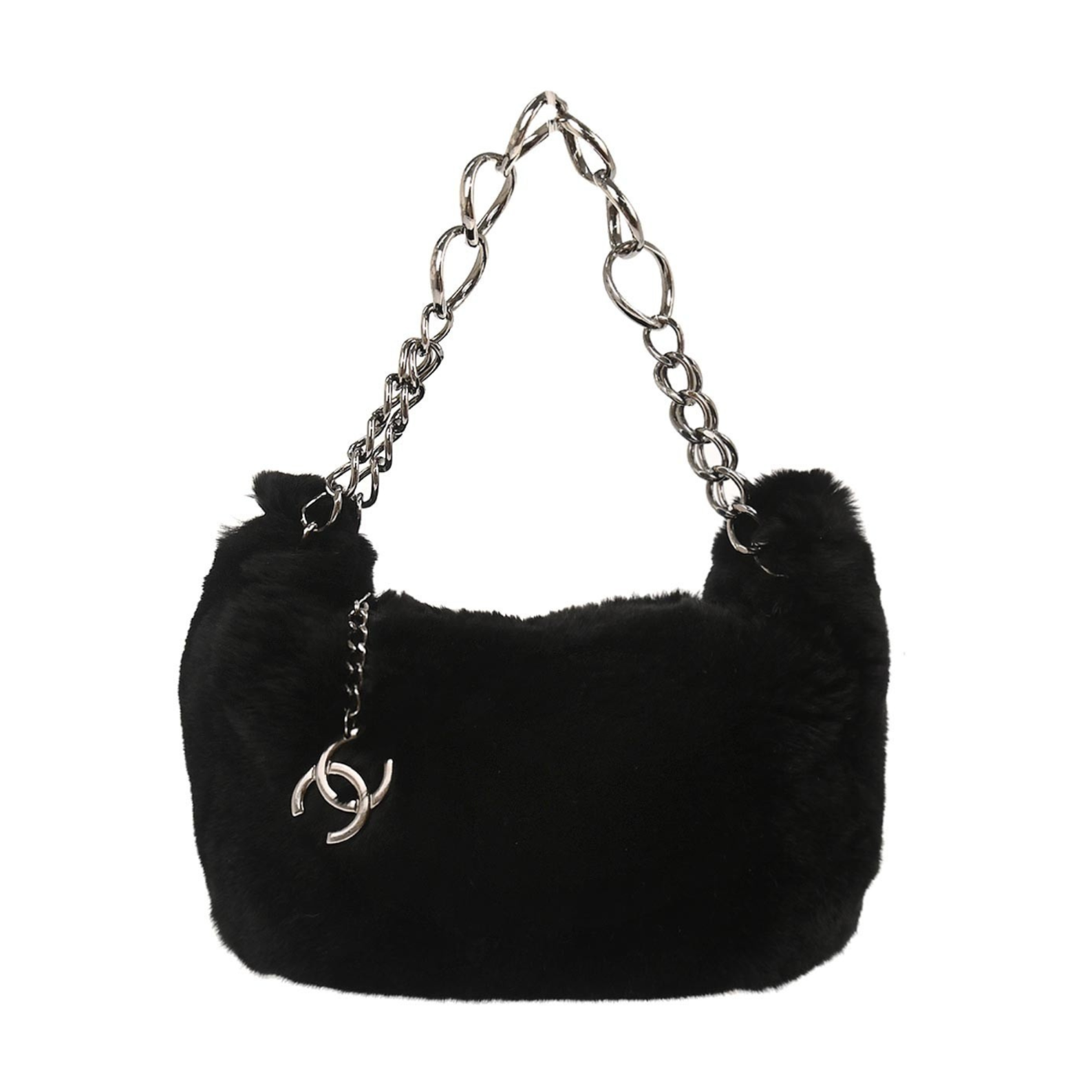 Chanel Fur Hobo Bag Black